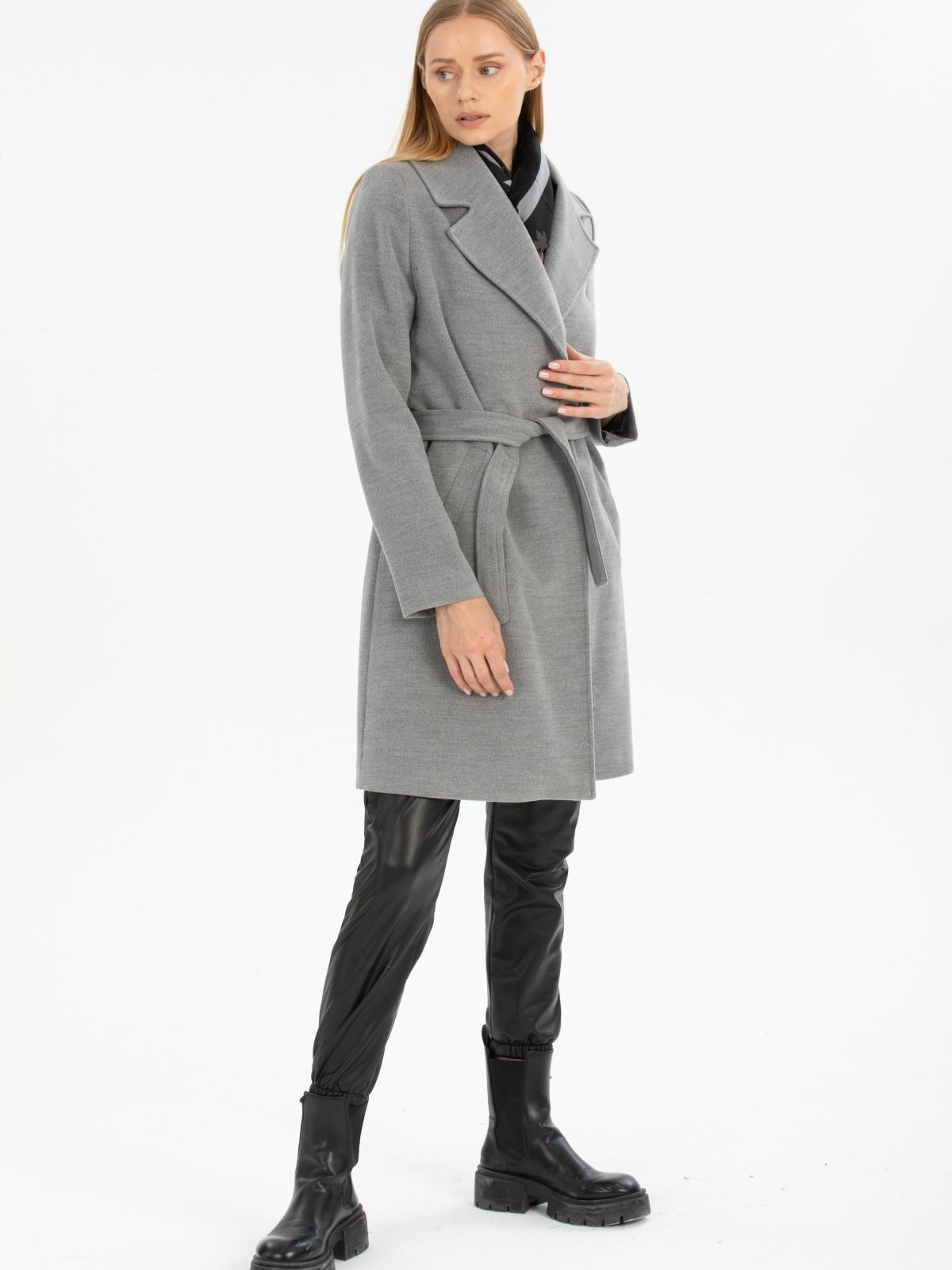 Women coat with belt wholesale Gray color 670489