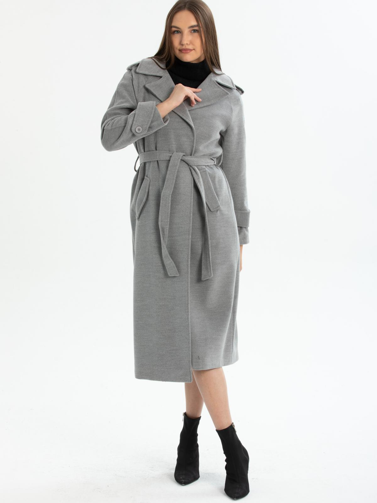 Women coat with belt wholesale Gray color 669529