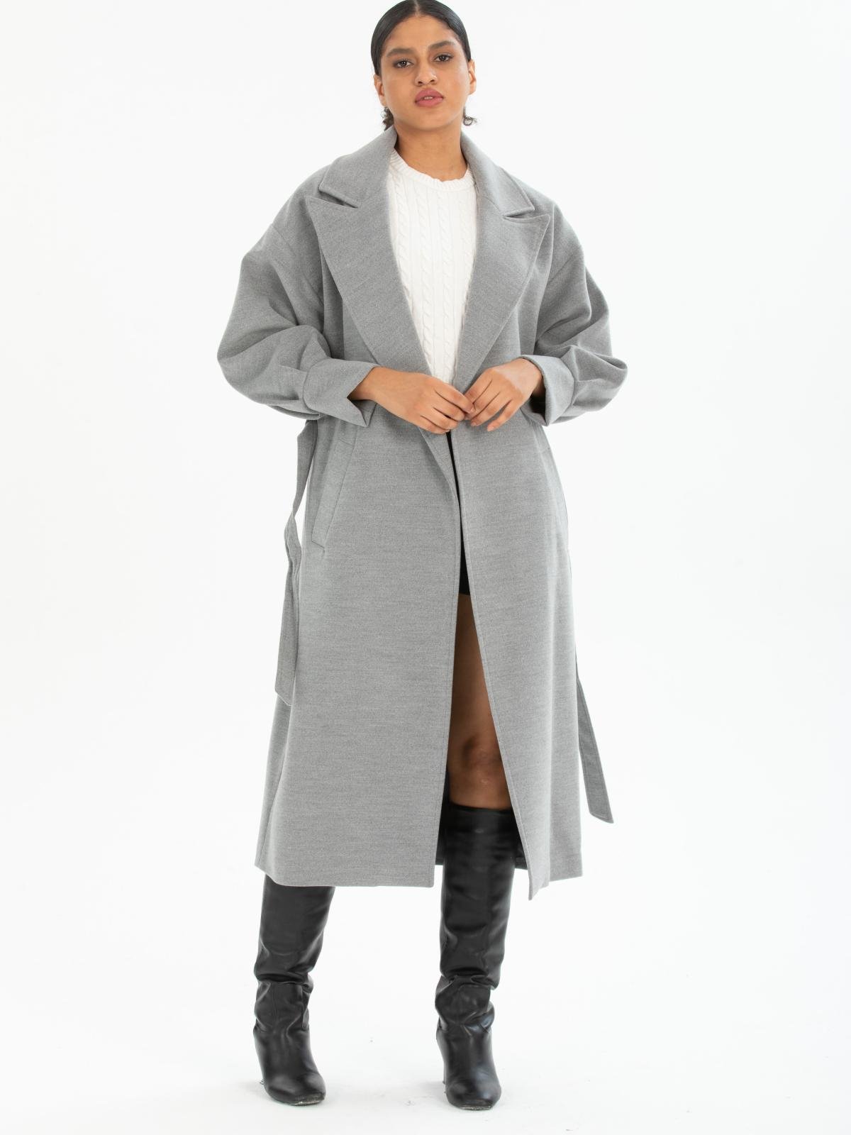 Women coat with belt wholesale Gray color 670480