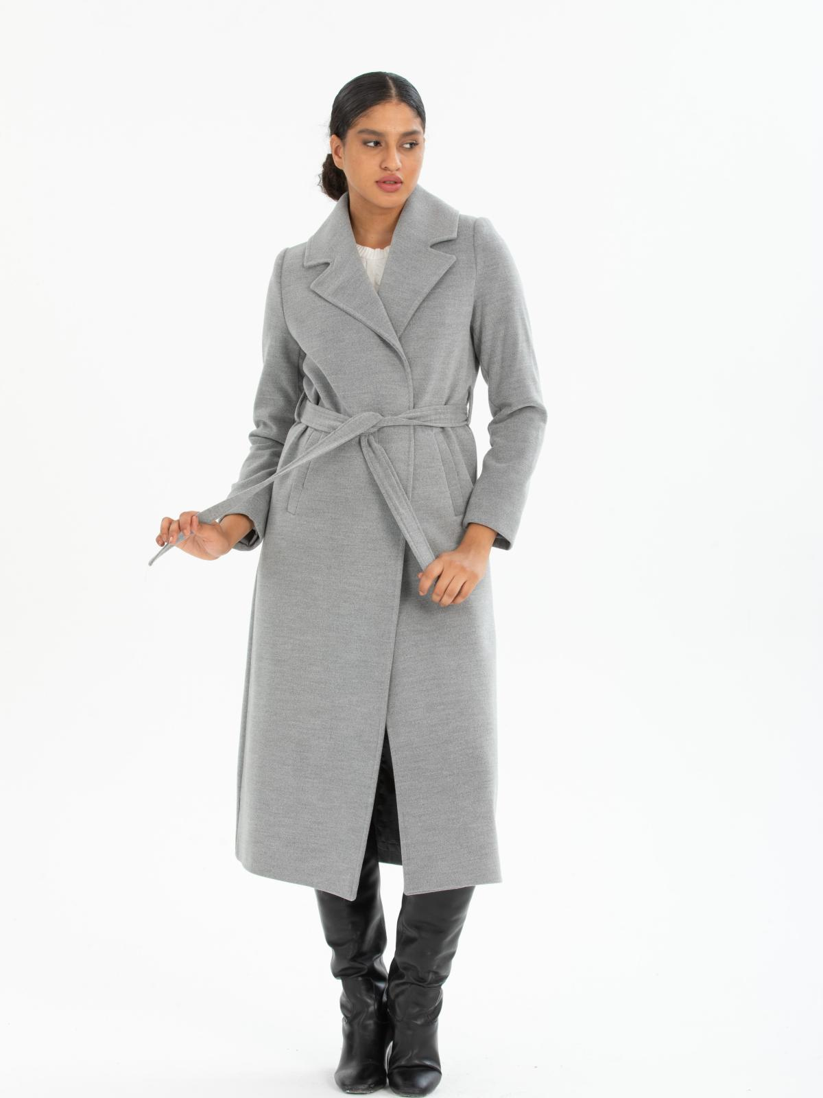 Women coat with belt wholesale Gray color 670407