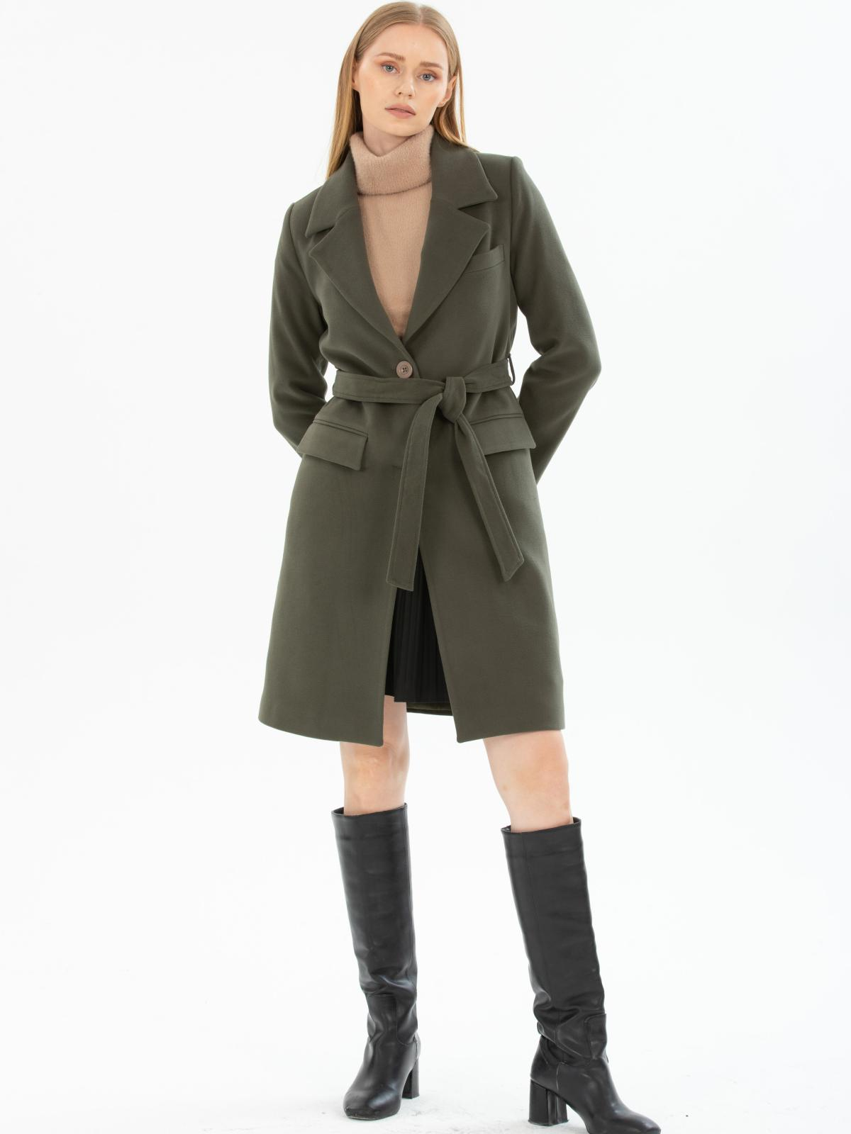 Women coat with belt wholesale Khaki color 670508