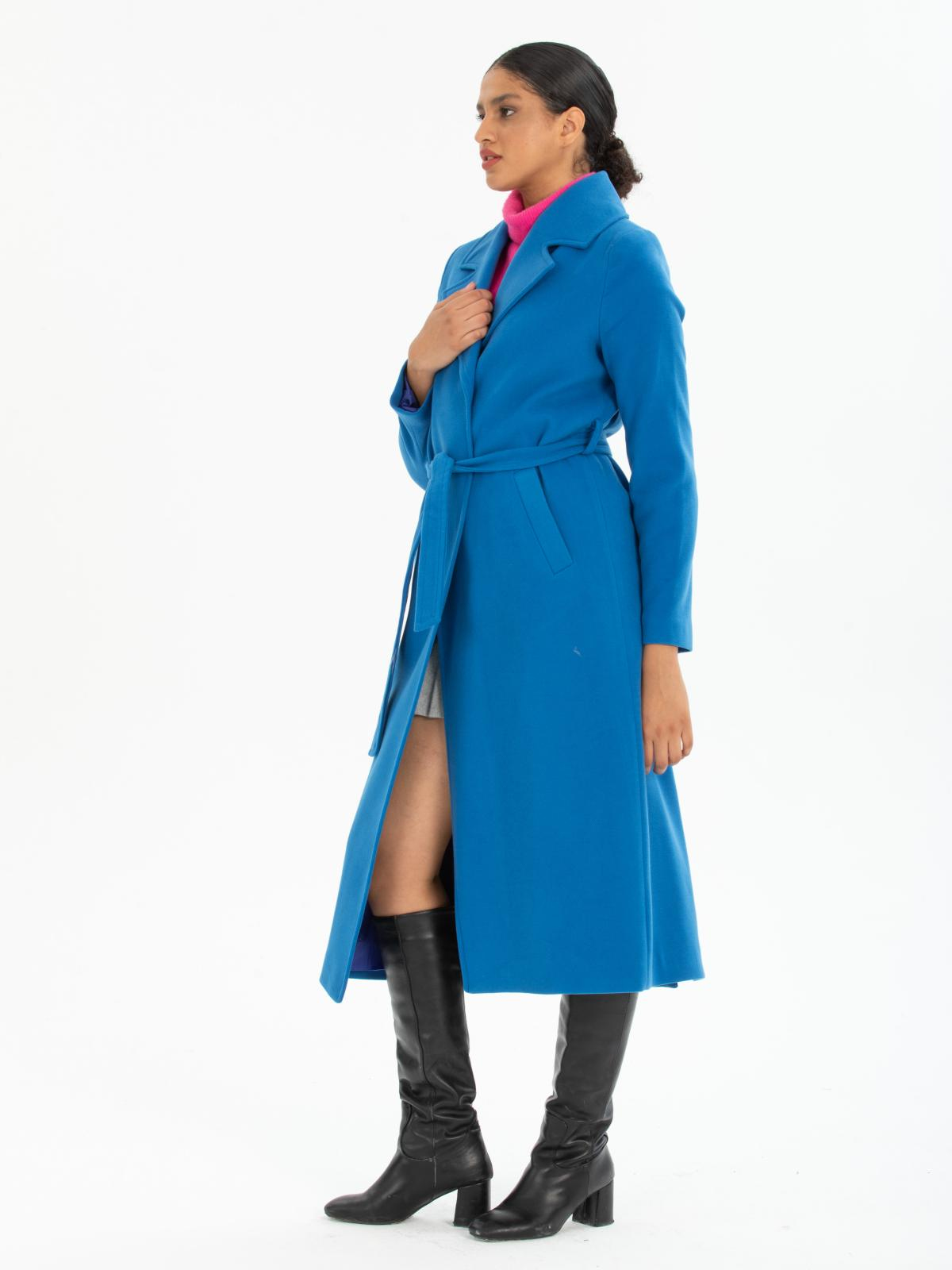 Women coat with belt wholesale Light Blue color 669516