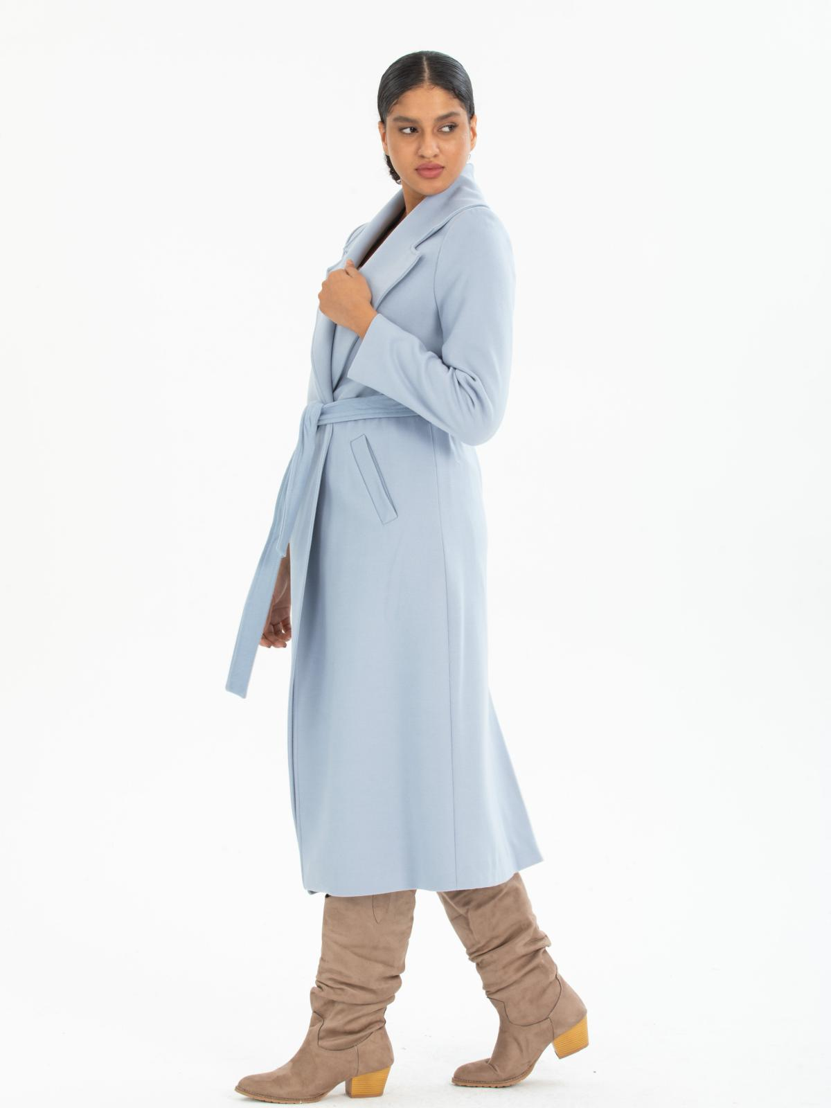 Women coat with belt wholesale Light Blue color 670403