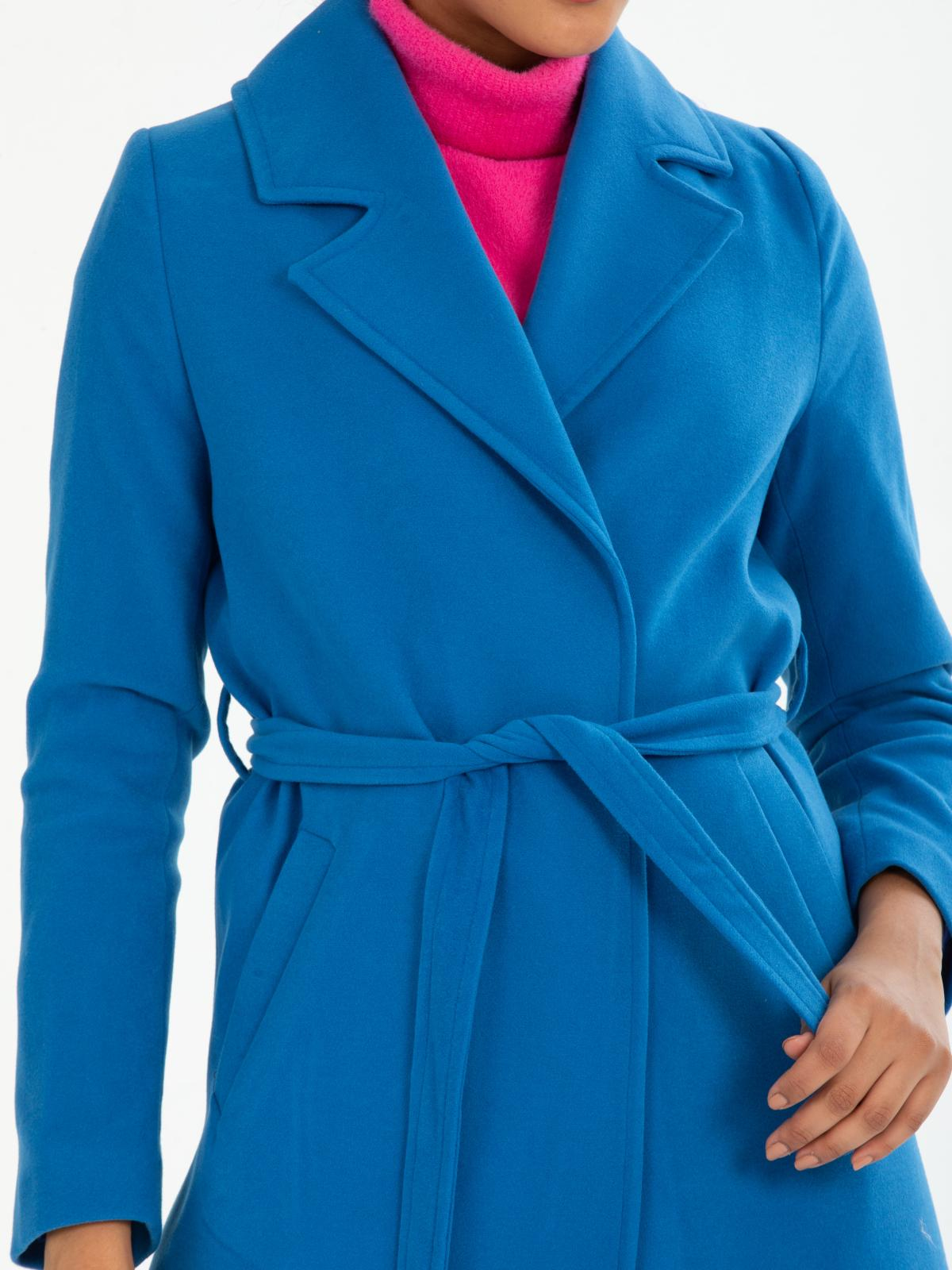 Women coat with belt wholesale Light Blue color 669516