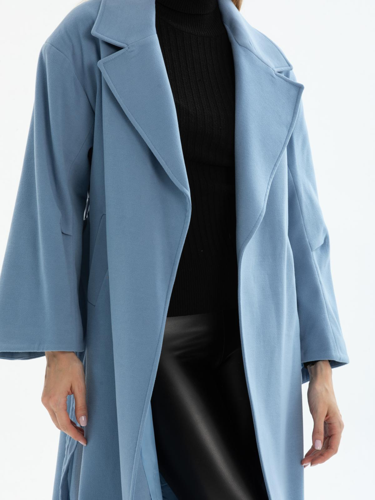 Women coat with belt wholesale Light Blue color 670476
