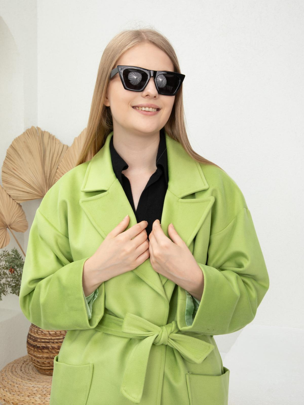 Women Coat With Belt Wholesale Light Green Color