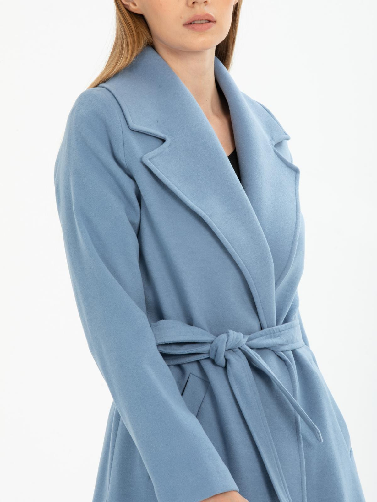 Women coat with belt wholesale Light İndigo Blue color 670410