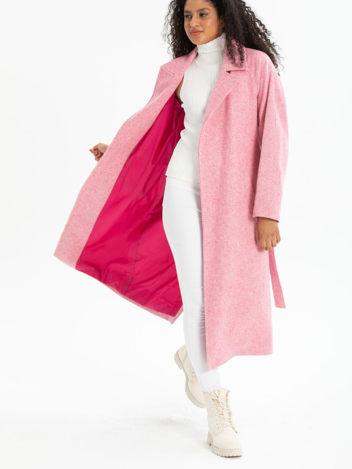 Women coat with belt wholesale Light Pink color 670506