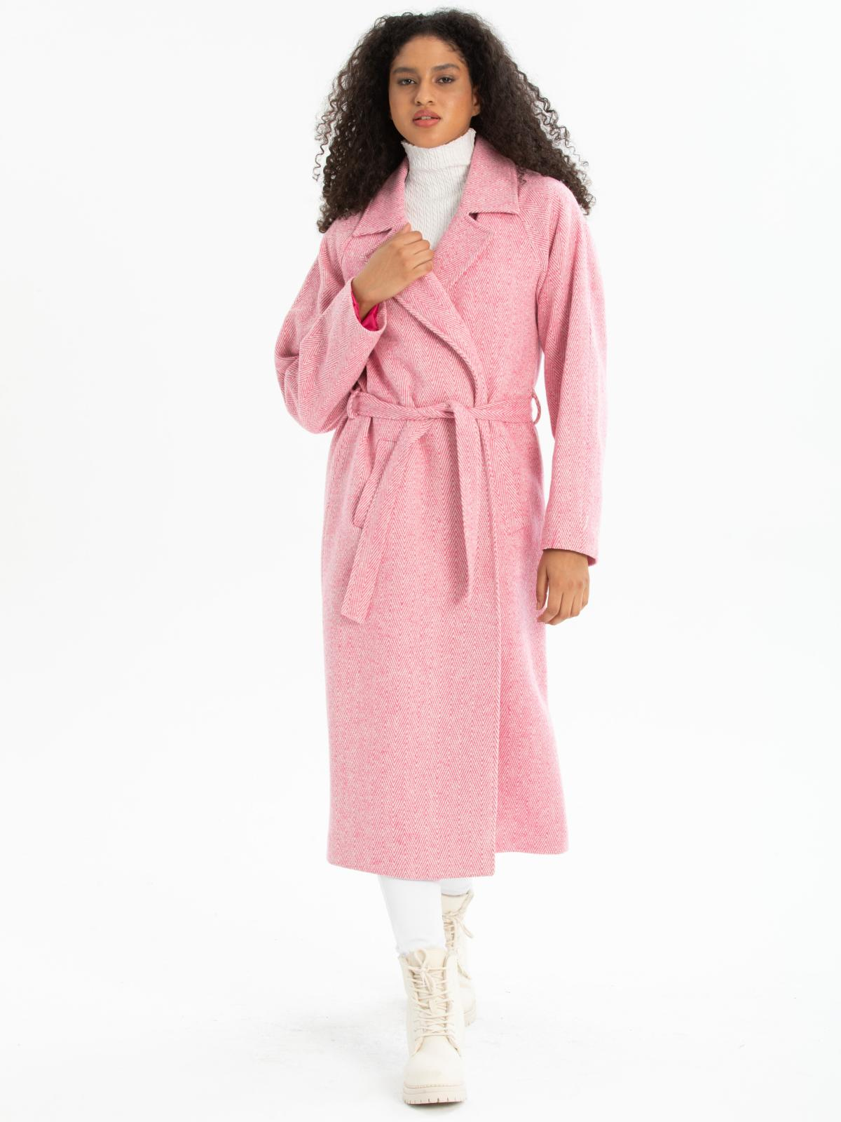 Women coat with belt wholesale Light Pink color 670506