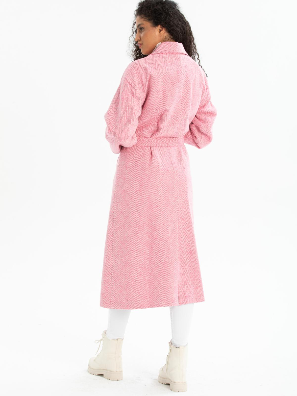 Women coat with belt wholesale Light Pink color 670506