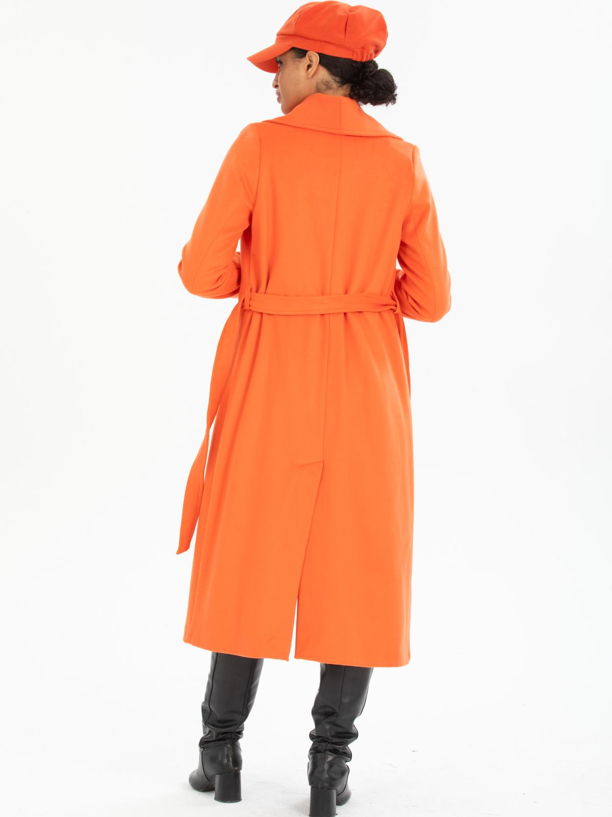 Women coat with belt wholesale Orange color 670433