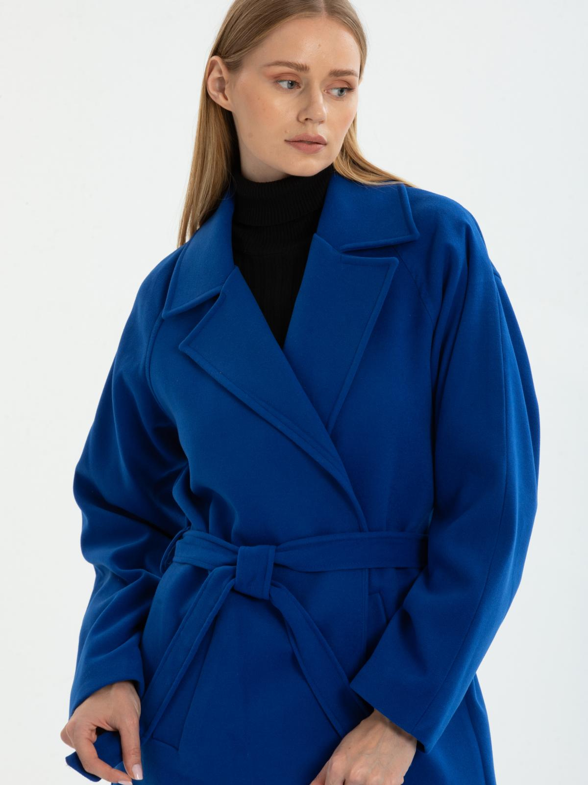 Women coat with belt wholesale Parliament Blue color 670416