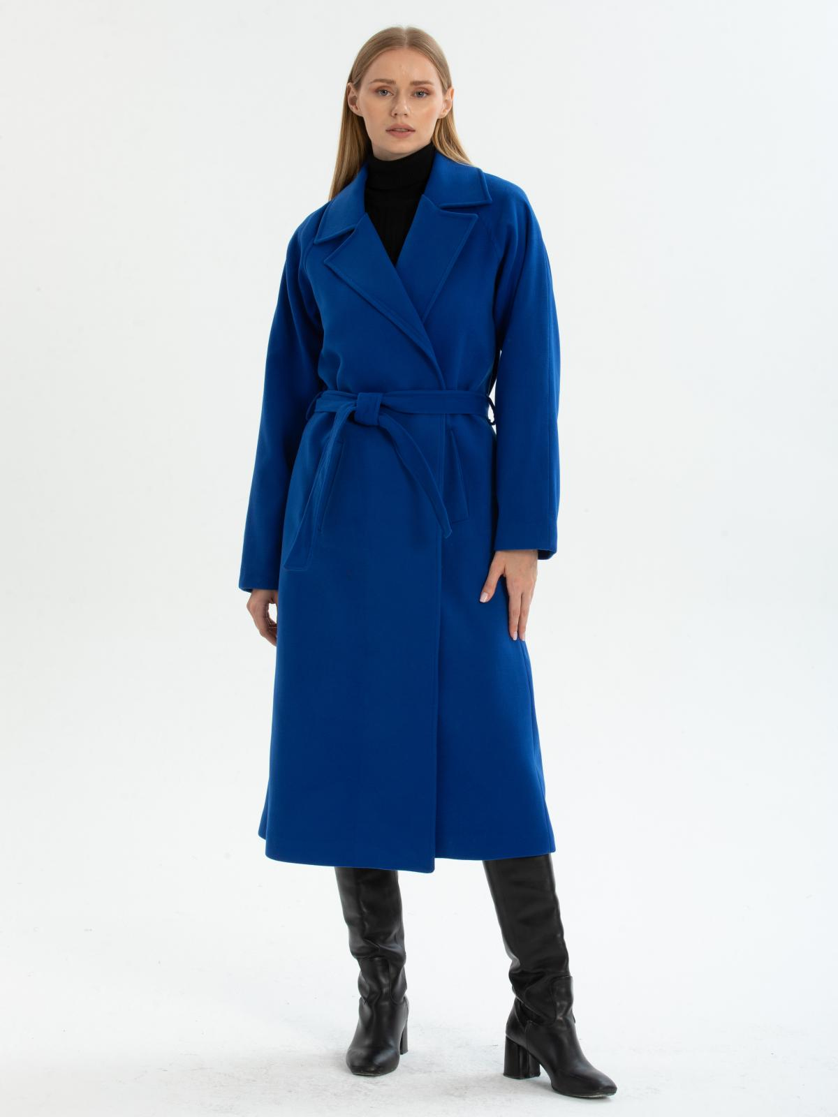 Women coat with belt wholesale Parliament Blue color 670416