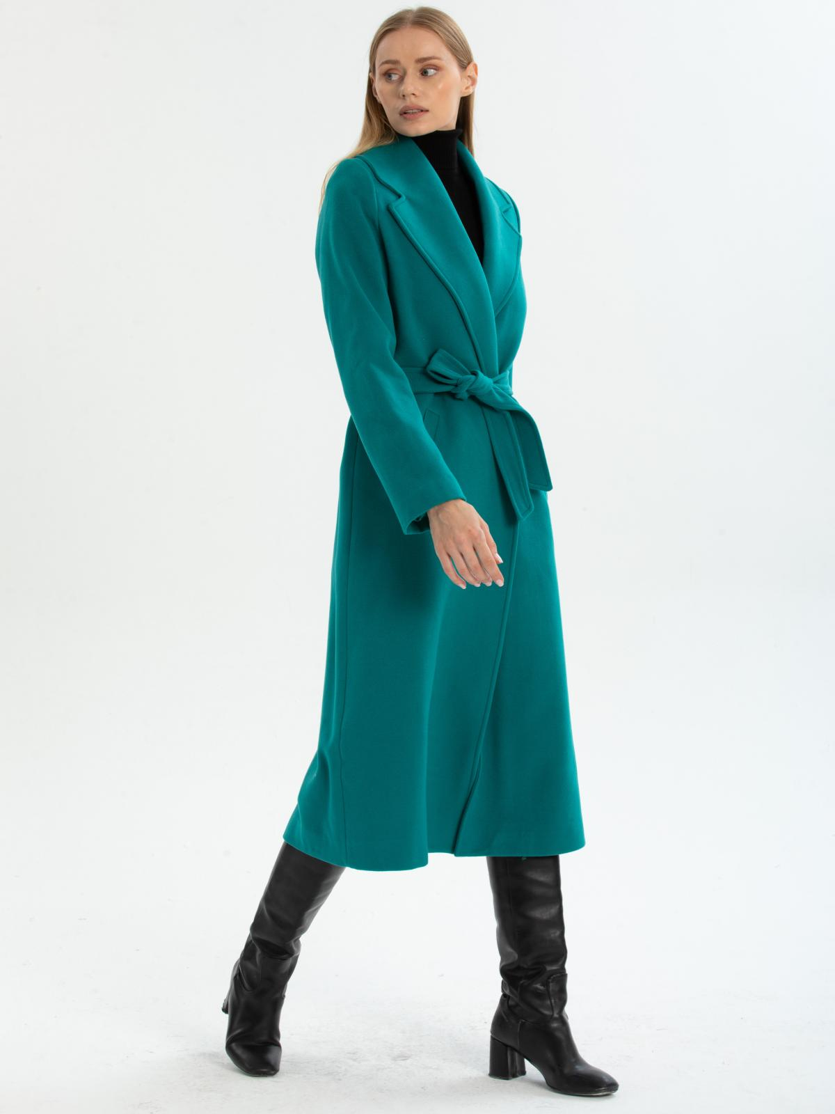 Women coat with belt wholesale Petrol color 670429