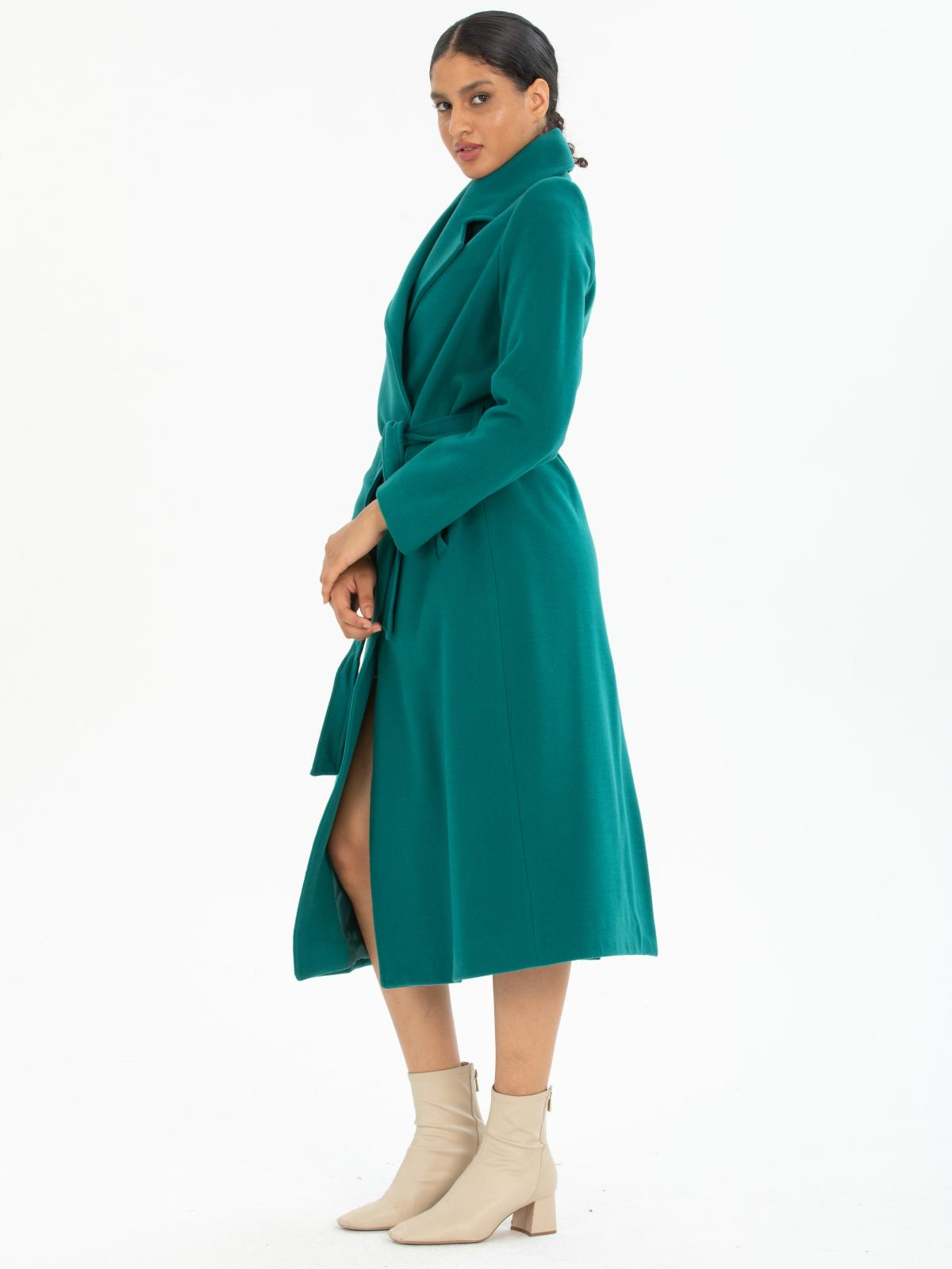 Women coat with belt wholesale Petrol color 669514
