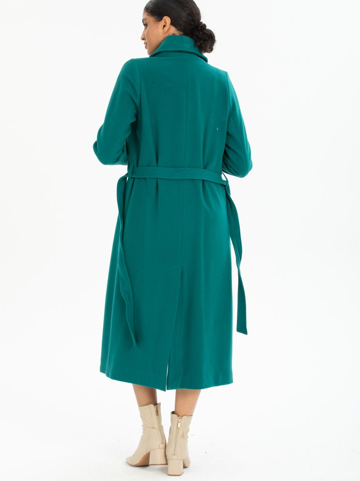 Women coat with belt wholesale Petrol color 669514