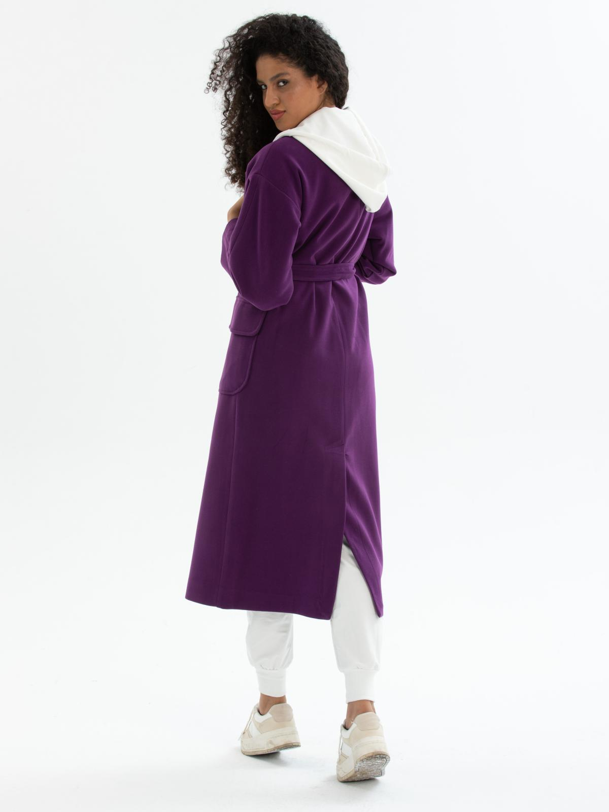 Women coat with belt wholesale Purple color 670441
