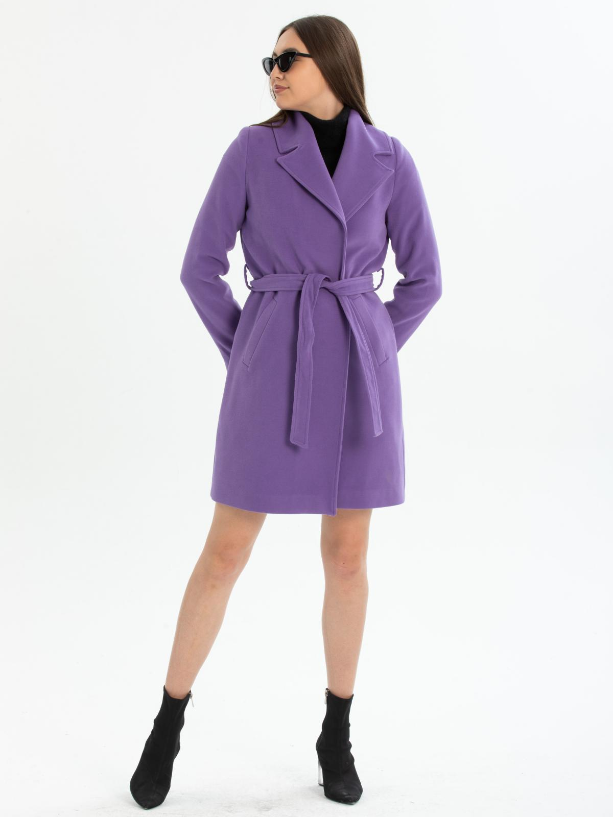 Women coat with belt wholesale Purple color 670490