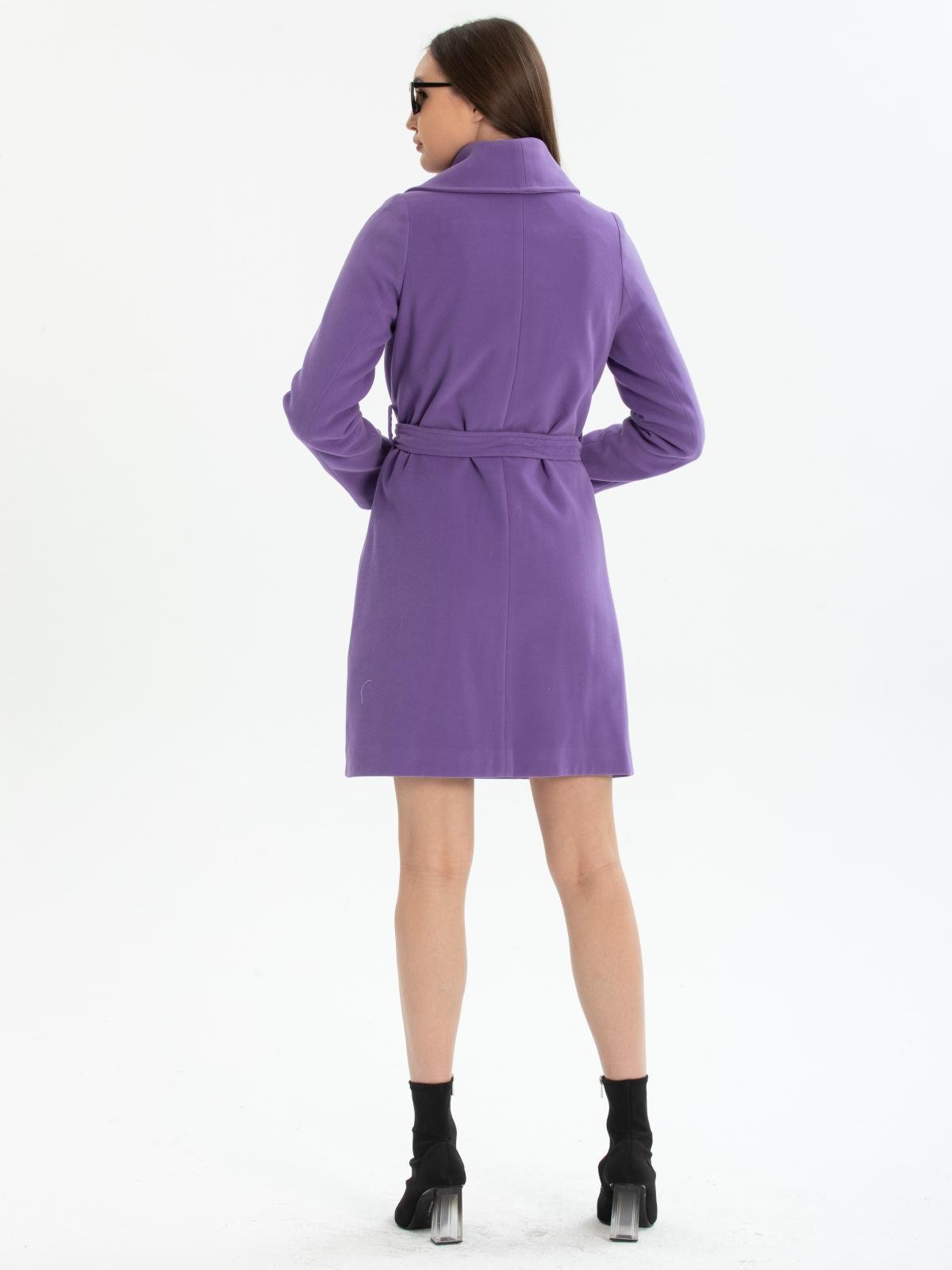 Women coat with belt wholesale Purple color 670490