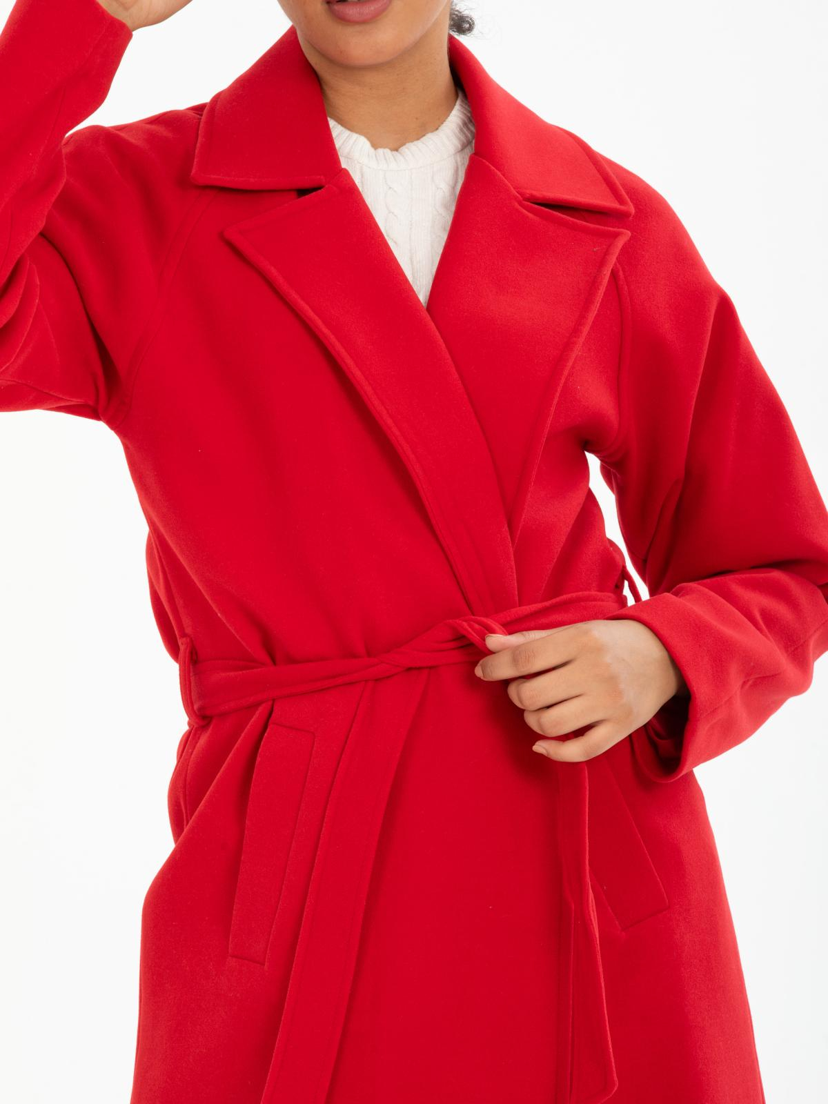Women coat with belt wholesale Red color 669545