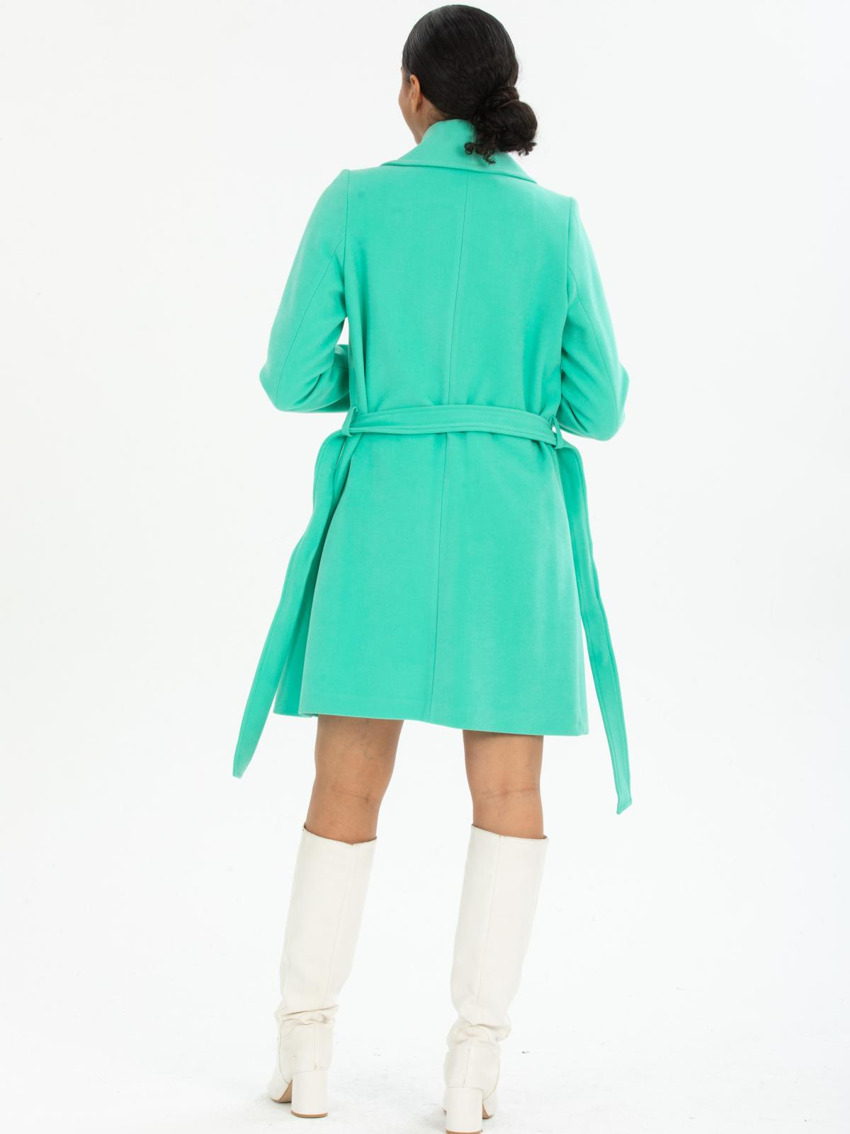 Women coat with belt wholesale Turquoise color 669518