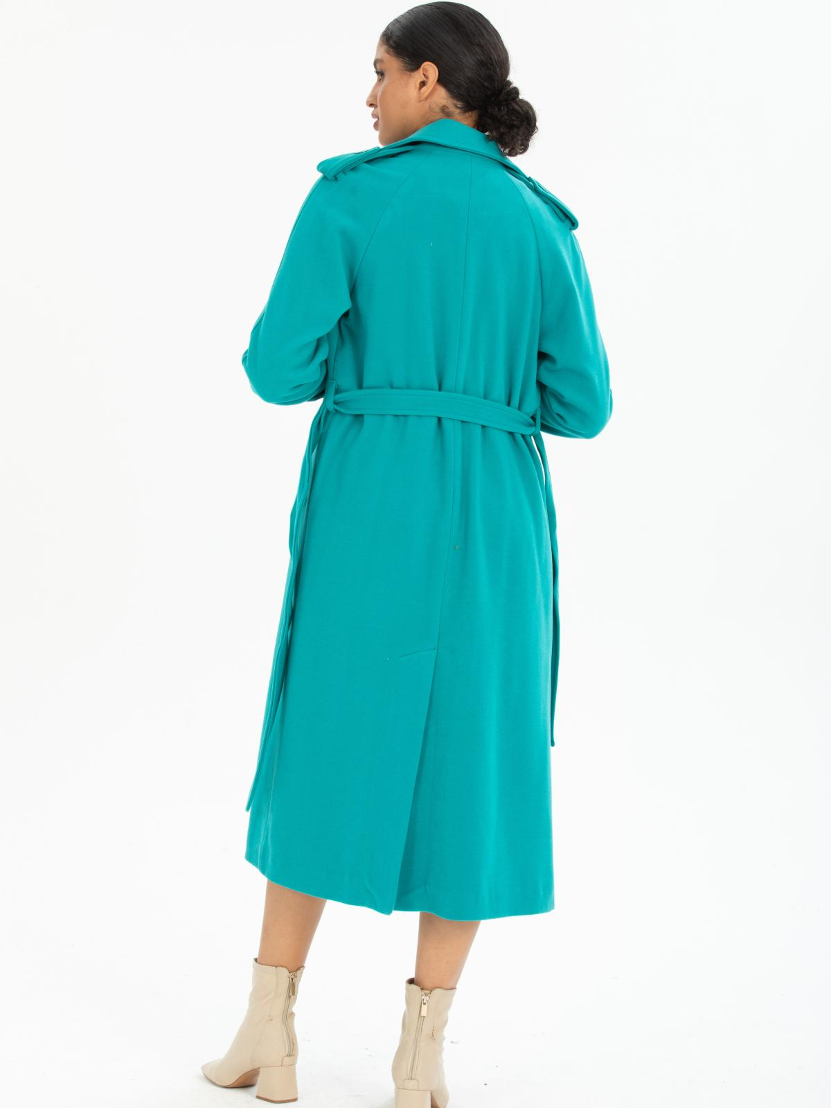 Women coat with belt wholesale Turquoise color 669530