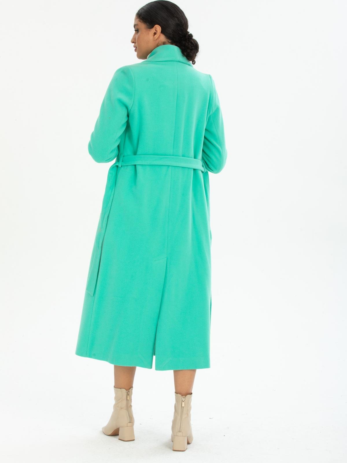 Women coat with belt wholesale Turquoise color 670415