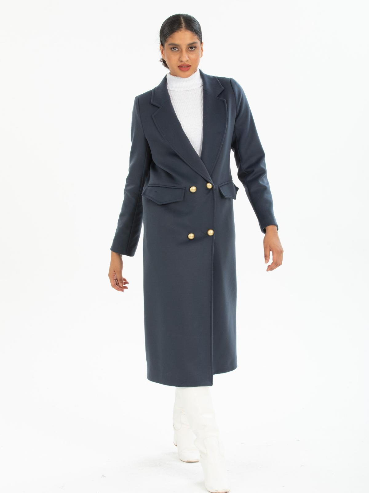 Women four-button coat wholesale Anthracite color 670450