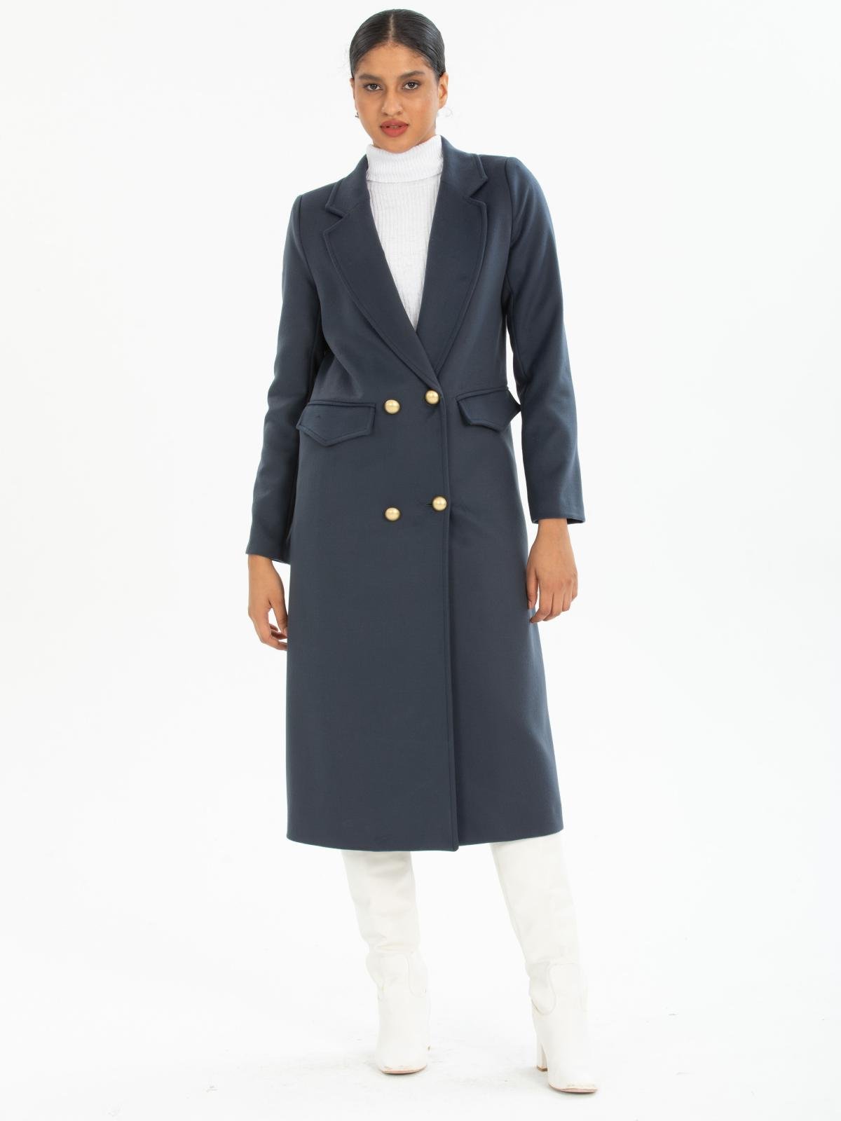 Women four-button coat wholesale Anthracite color 670450