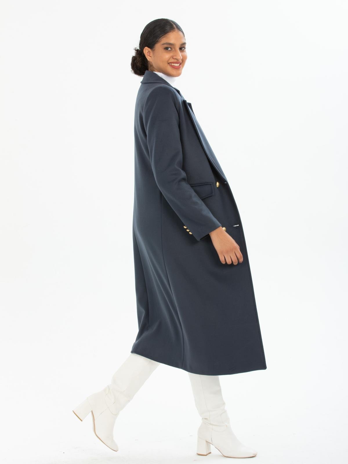 Women four-button coat wholesale Anthracite color 670450