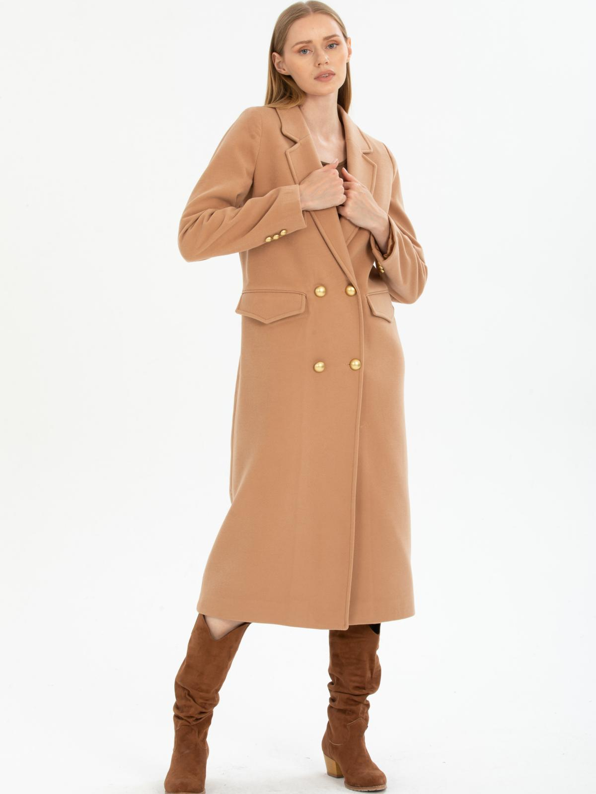 Women four-button coat wholesale Beige color 670453