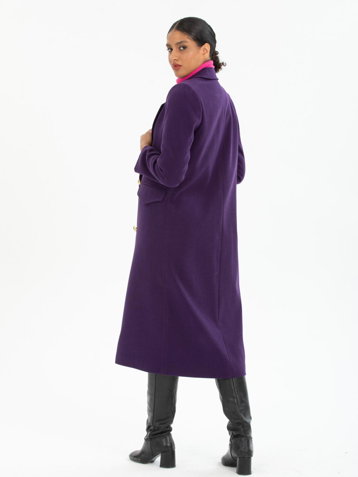 Women four-button coat wholesale Darck Purple color 670456