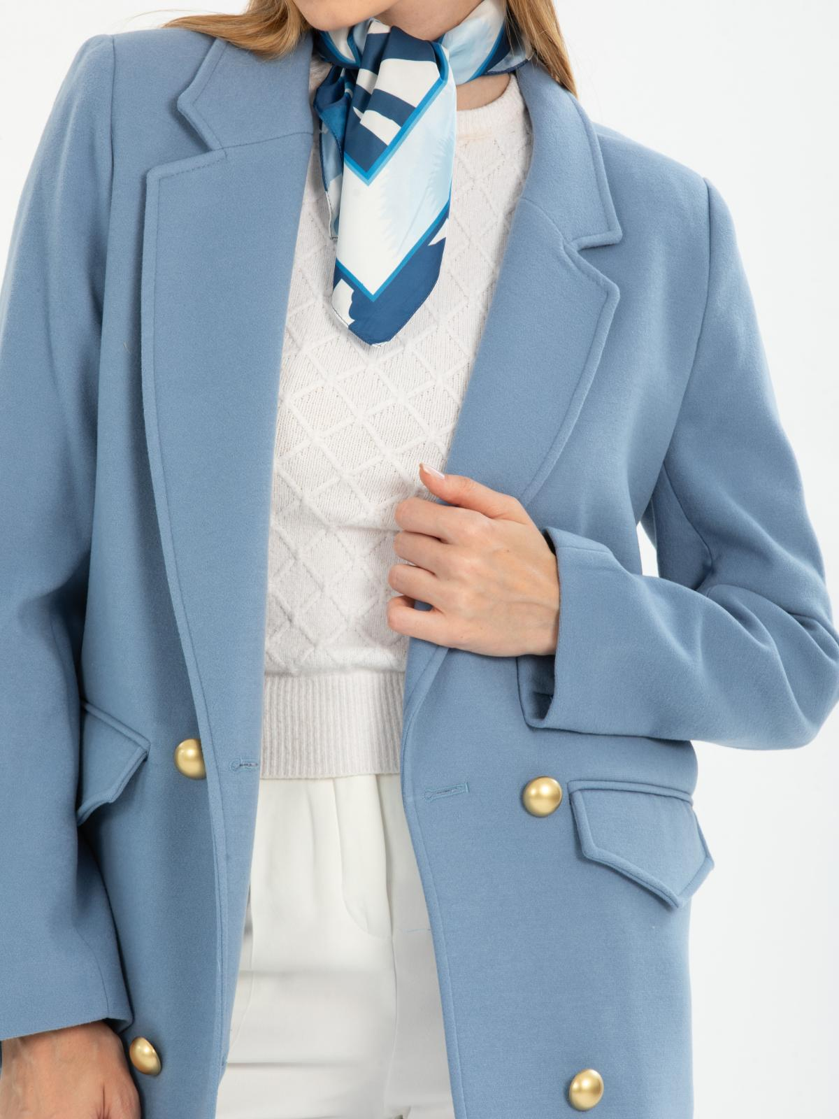 Women four-button coat wholesale Light Blue color 670455
