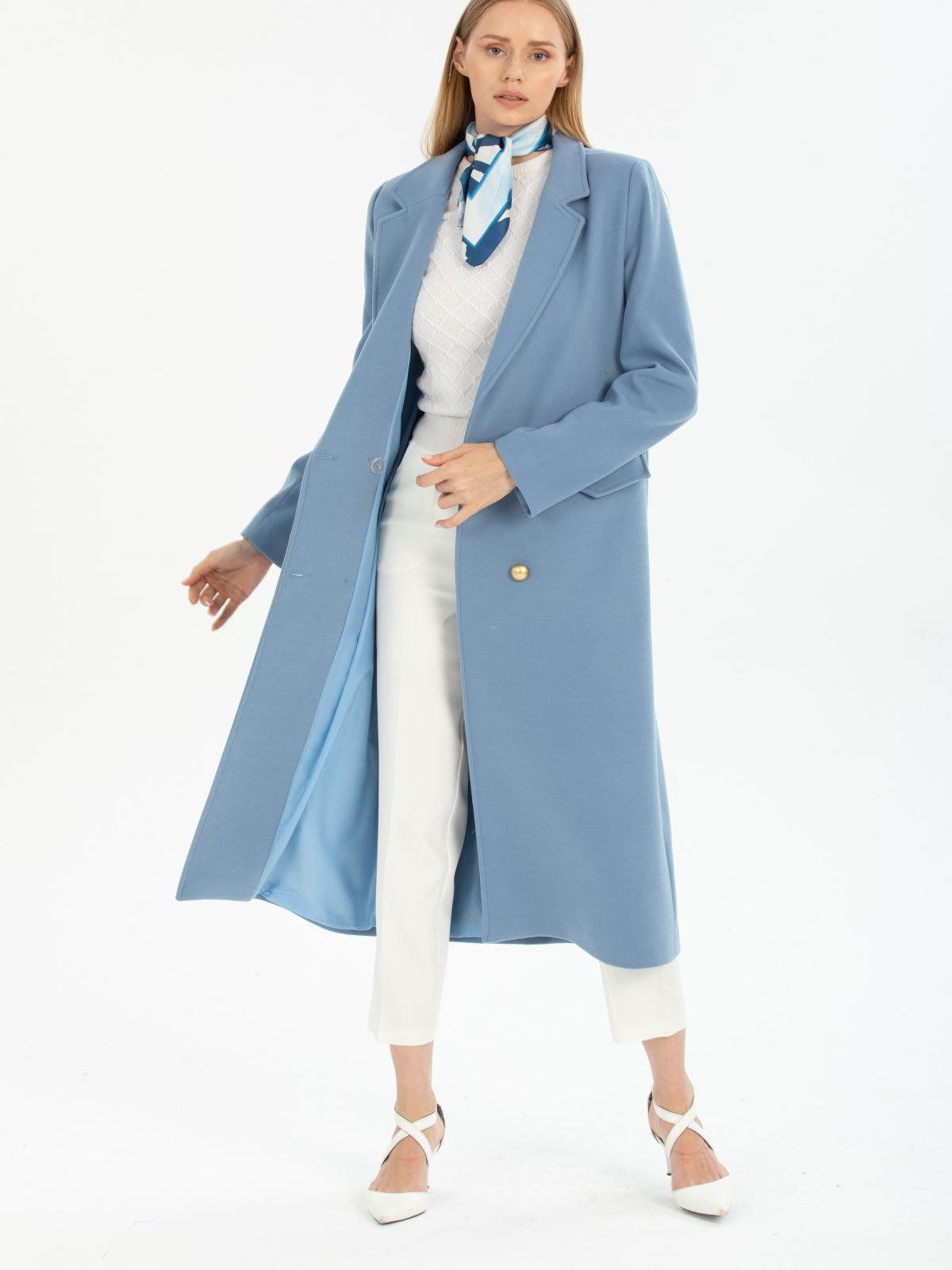 Women four-button coat wholesale Light Blue color 670455