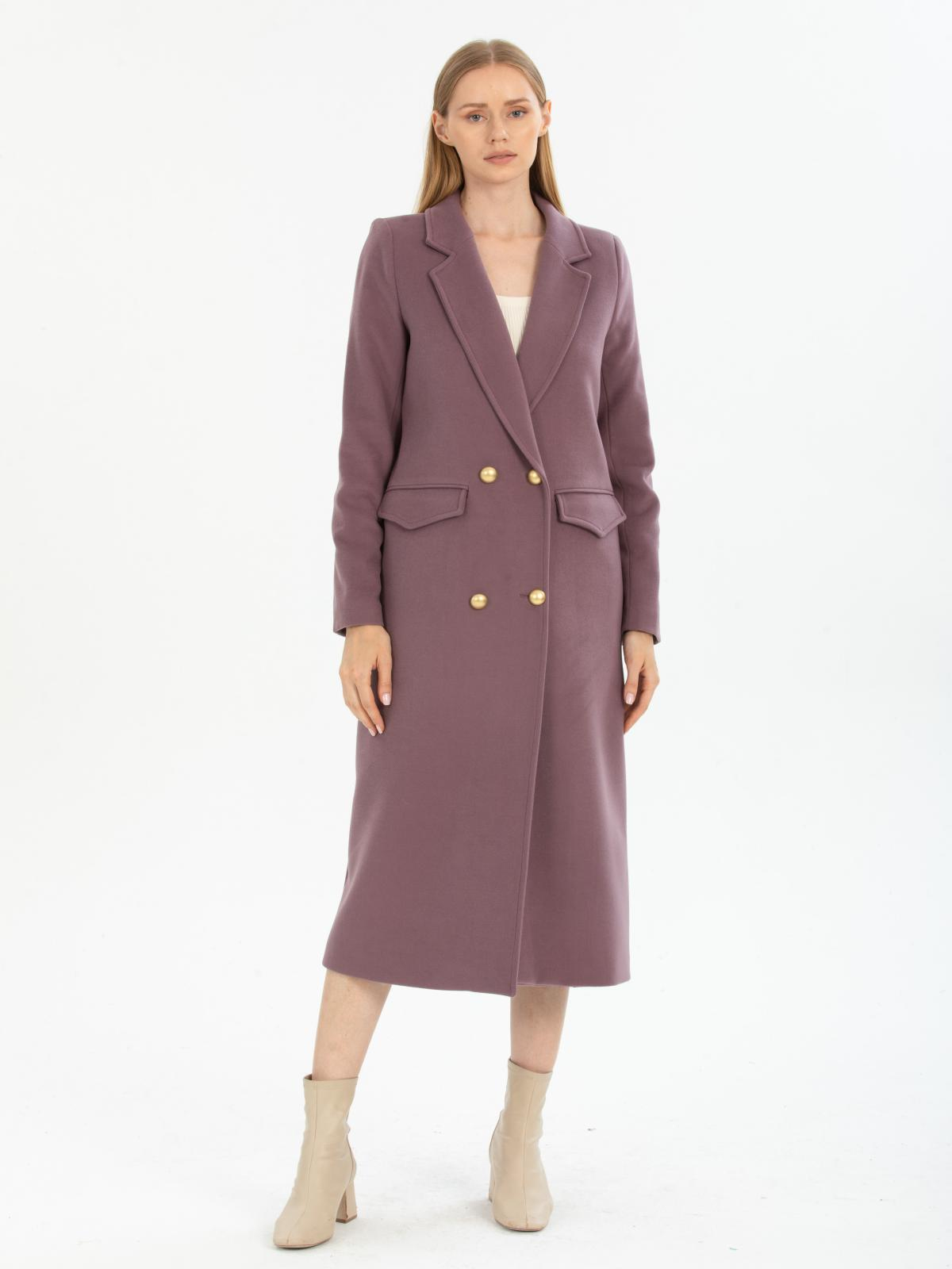 Women four-button coat wholesale Light Plum color 670448
