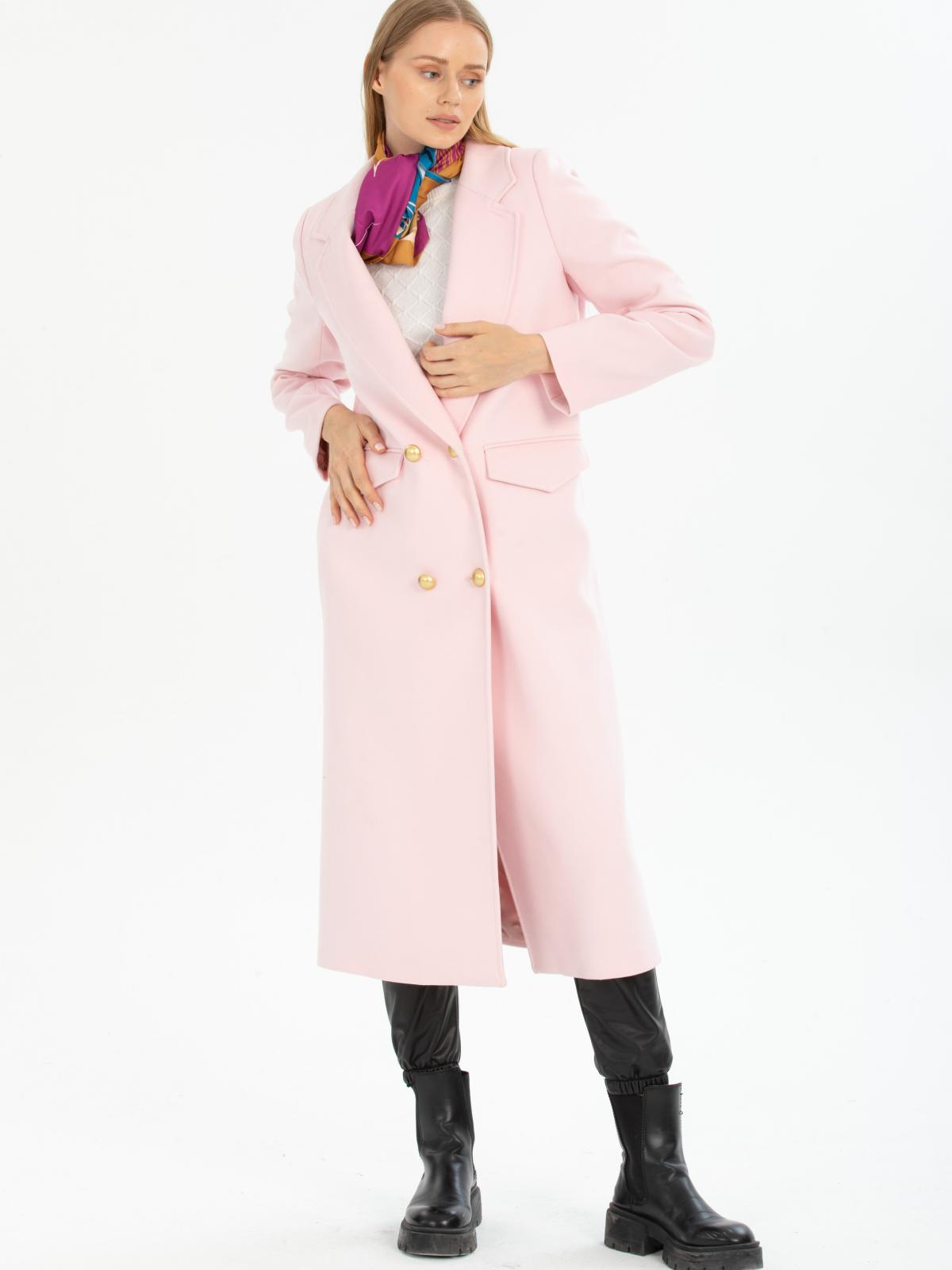 Women four-button coat wholesale Powder color 670445