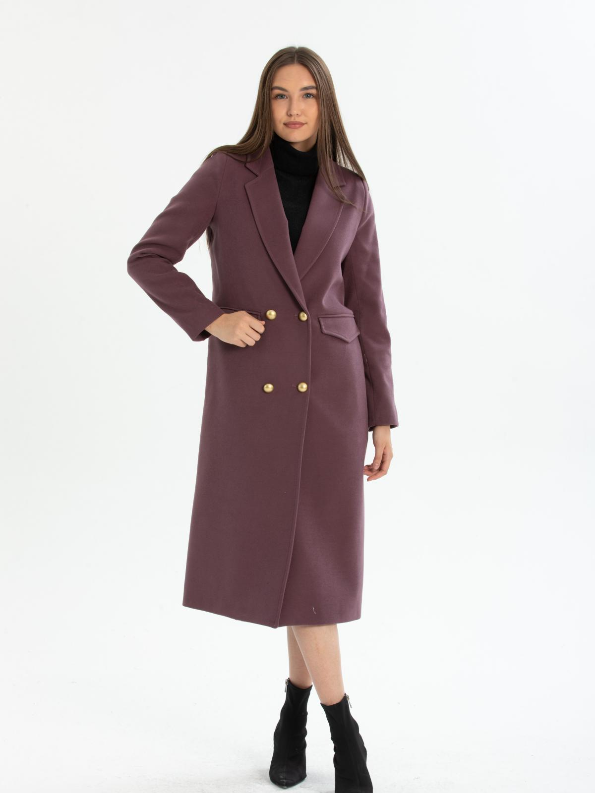 Women four-button coat wholesale Purple color 670449