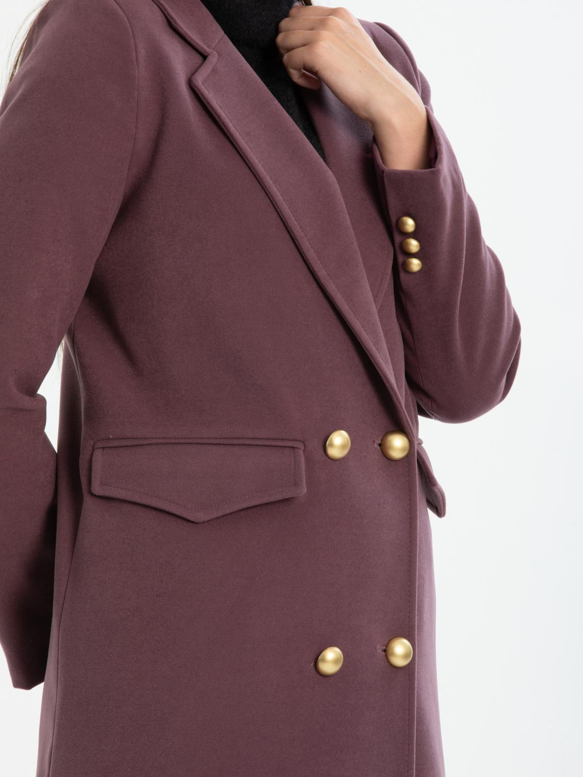 Women four-button coat wholesale Purple color 670449