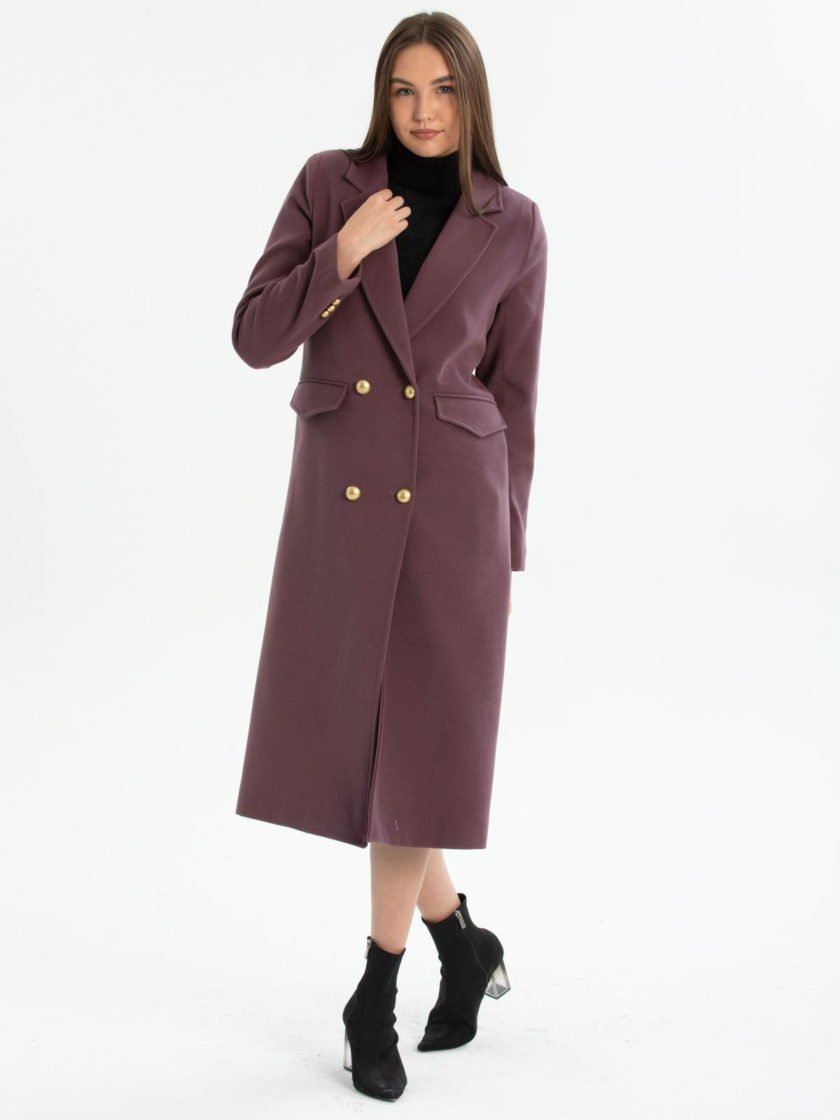 Women four-button coat wholesale Purple color 670449