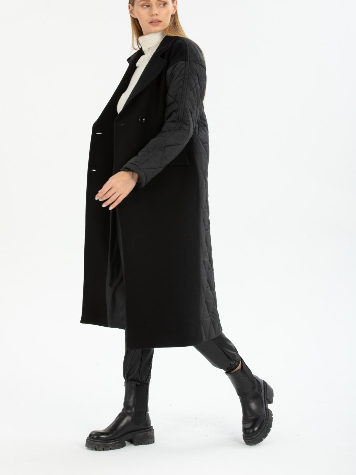 Women four-buttons coat wholesale Black color 670510
