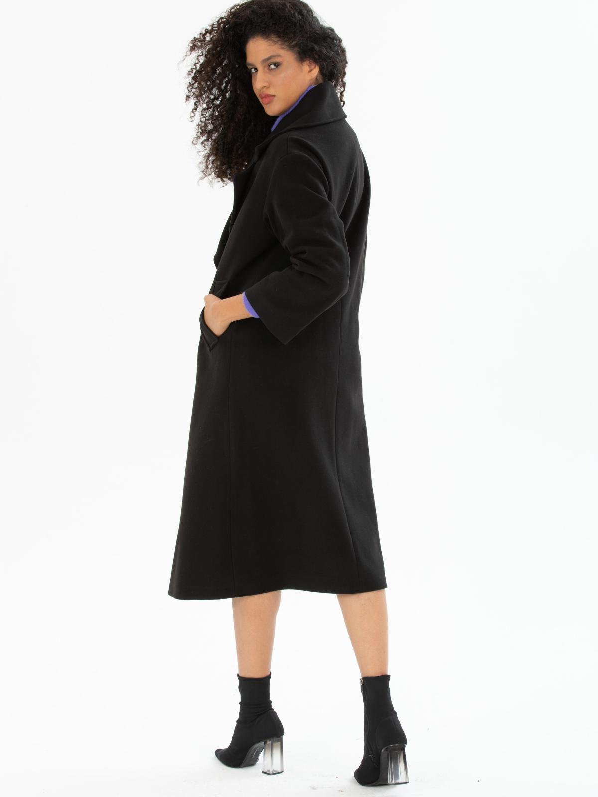 Women four-buttons coat wholesale Black color 670516