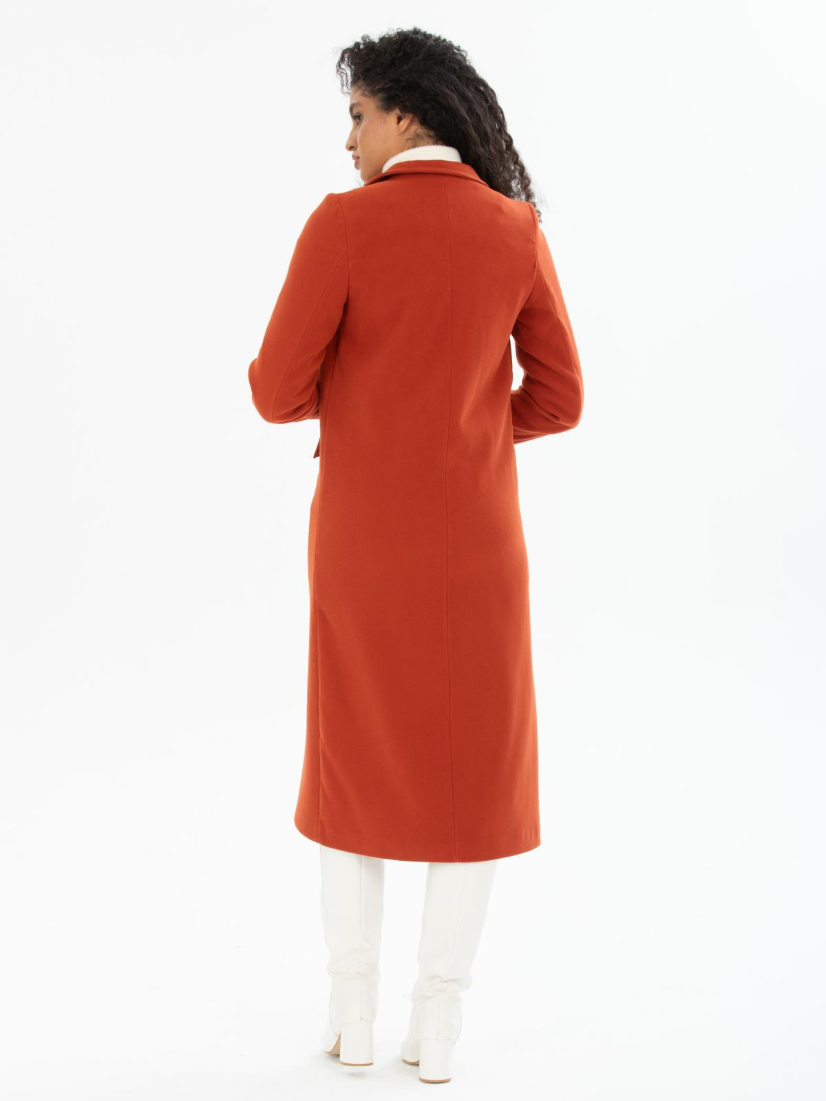 Women four-buttons coat wholesale Brick Red color 670438