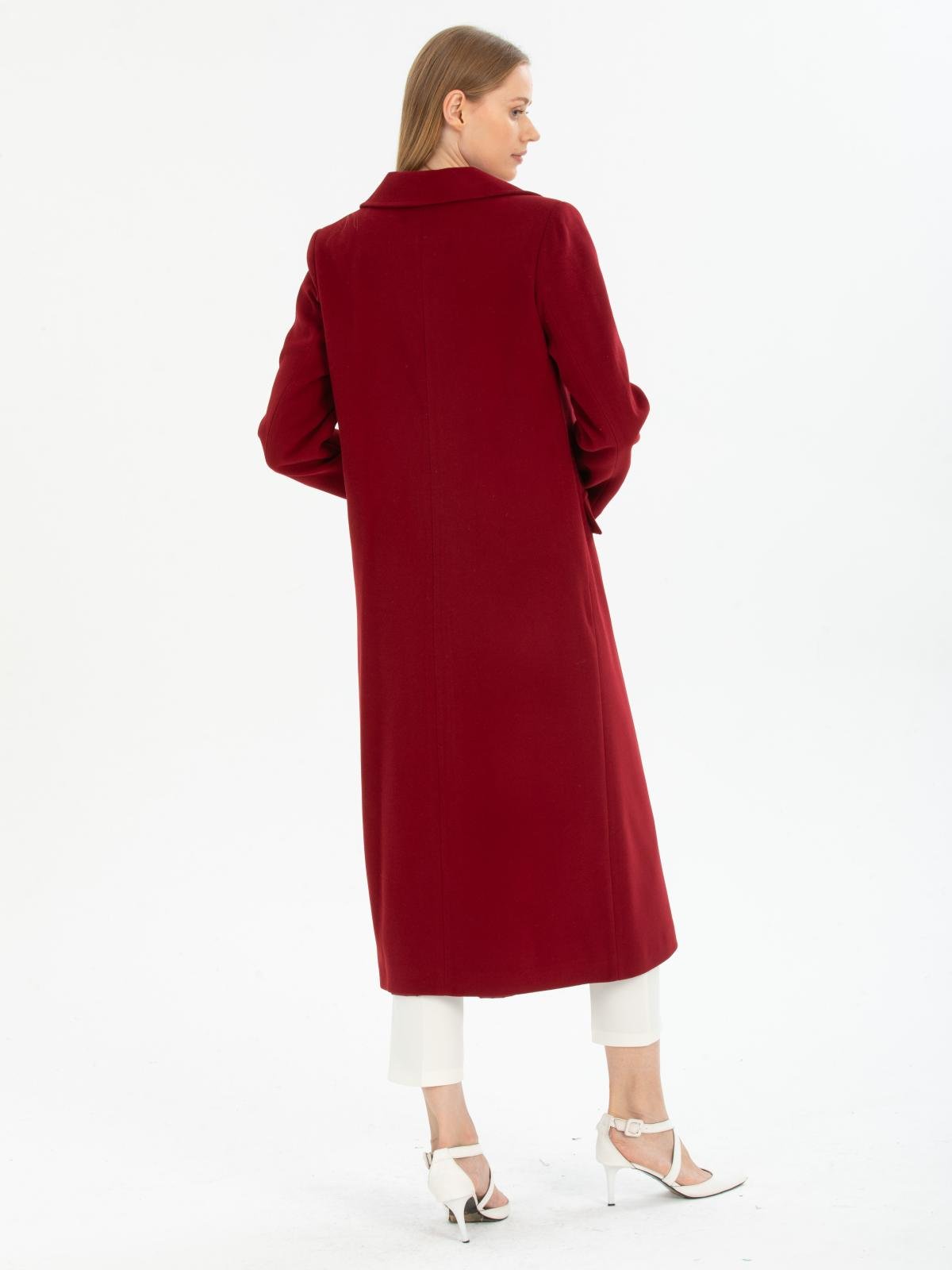 Women four-buttons coat wholesale Burgundy color 670436