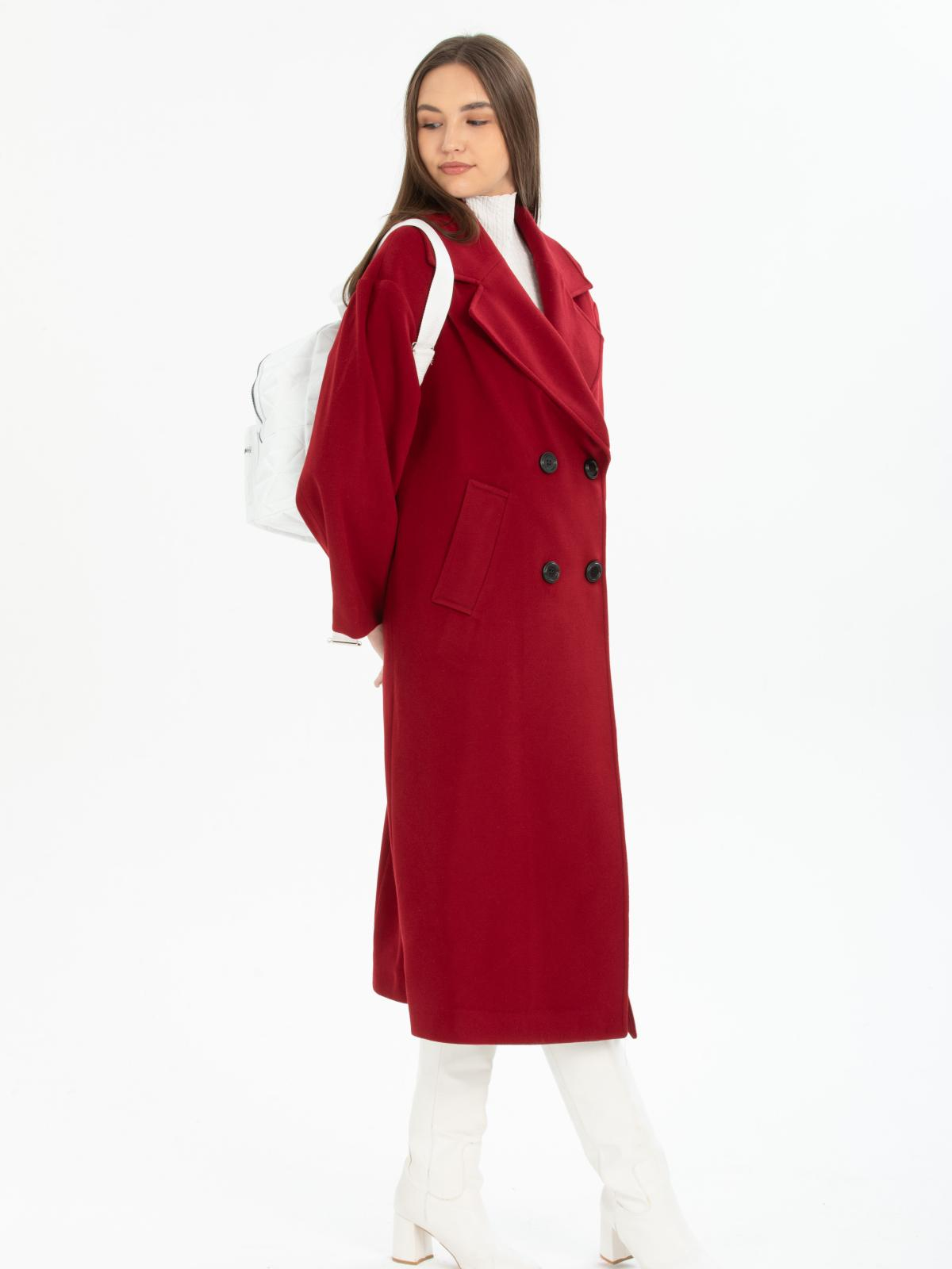Women four-buttons coat wholesale Burgundy color 669534