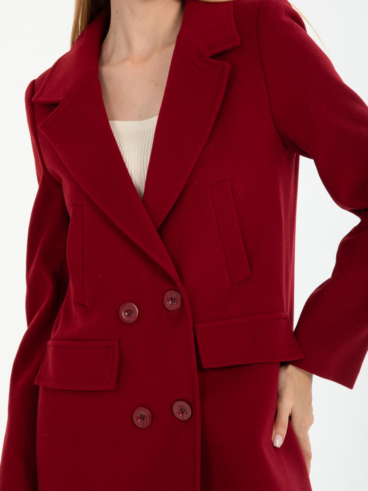 Women four-buttons coat wholesale Burgundy color 670436