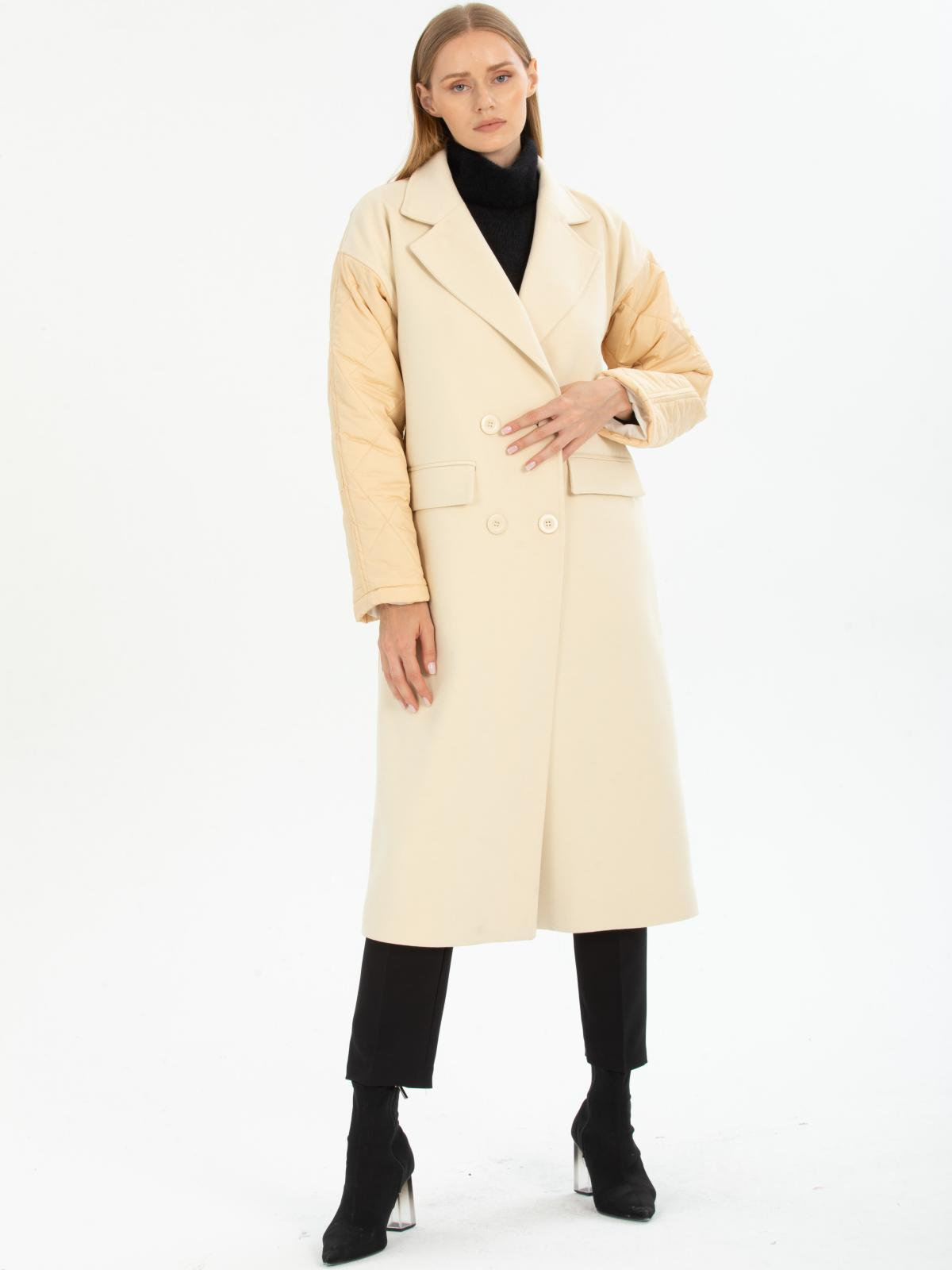 Women four-buttons coat wholesale Cream color 670509