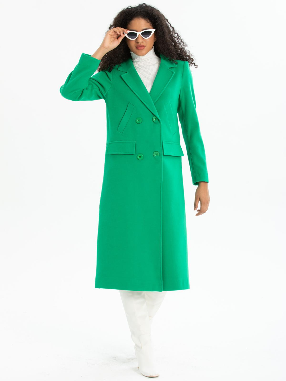 Women four-buttons coat wholesale Green color 670437