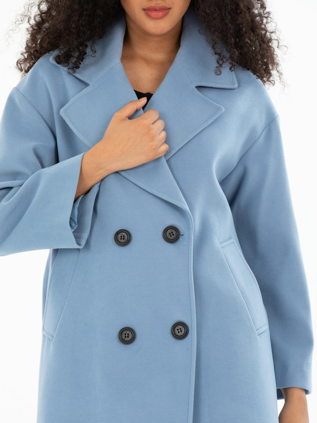 Women four-buttons coat wholesale Light Blue color 669536