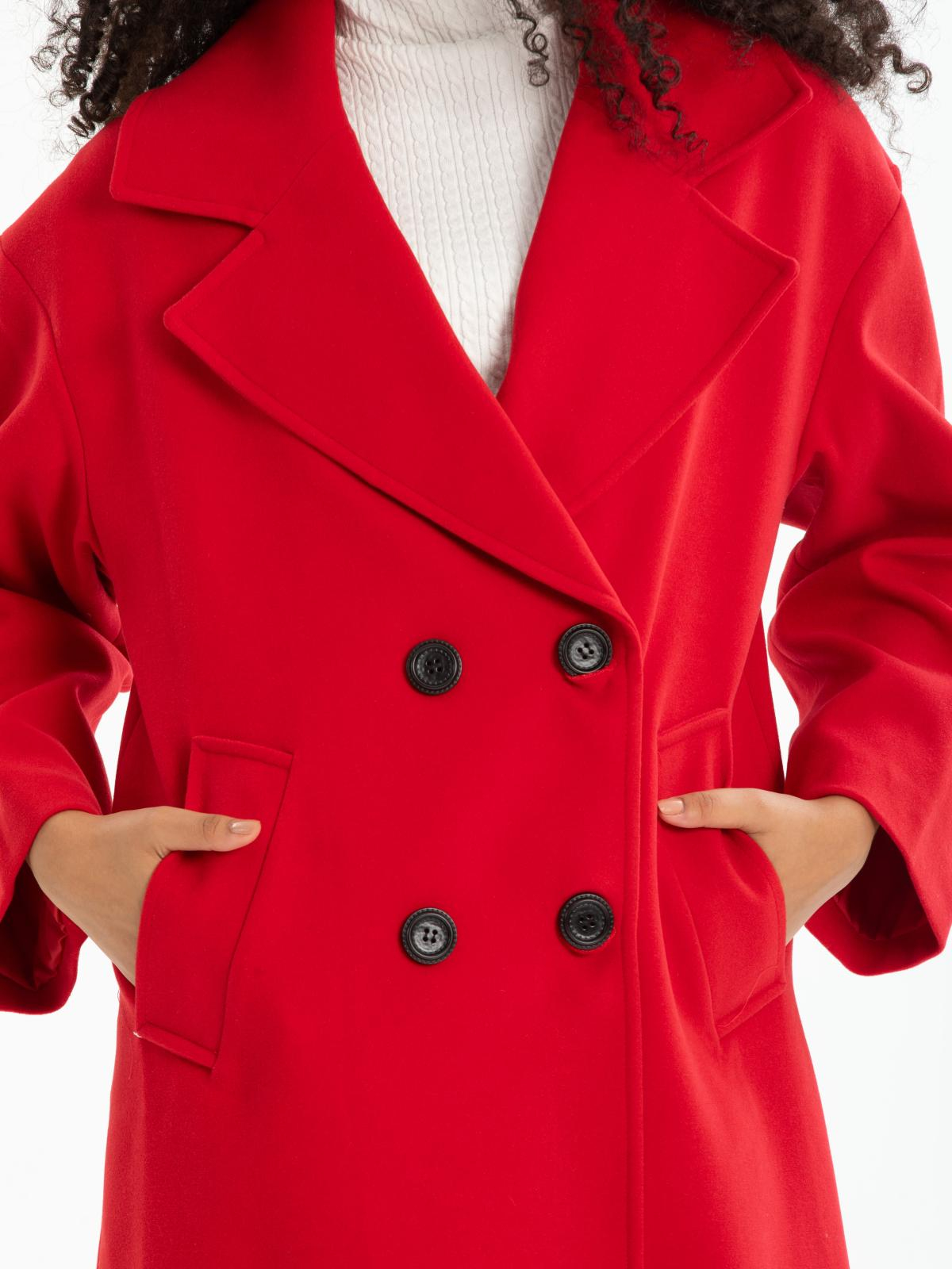 Women four-buttons coat wholesale Red color 669537