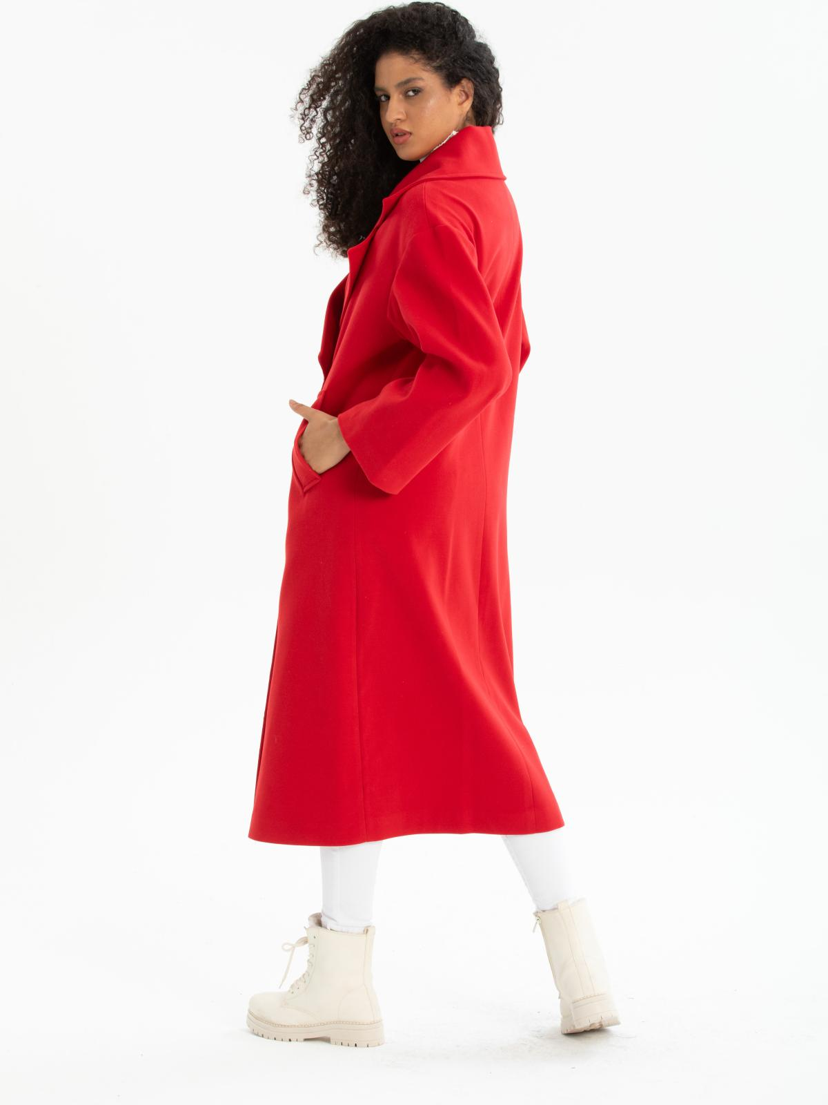 Women four-buttons coat wholesale Red color 669537
